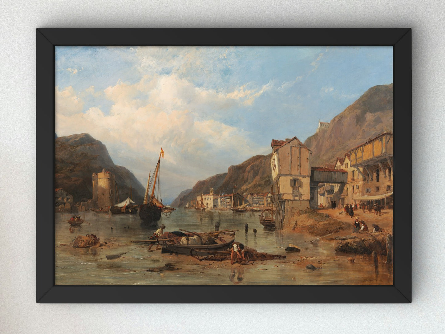 The Port of Pasajes by Clarkson Frederick Stanfield 1853, Wall Art Print, Fine Art Reproduction, Museum Quality Decor, Poster