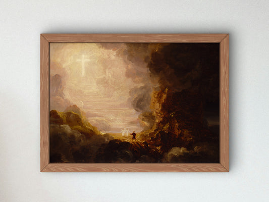 The Pilgrim of the Cross at the End of His Journey by Thomas Cole 1847, Wall Art Print, Fine Art Reproduction, Museum Quality Decor, Poster