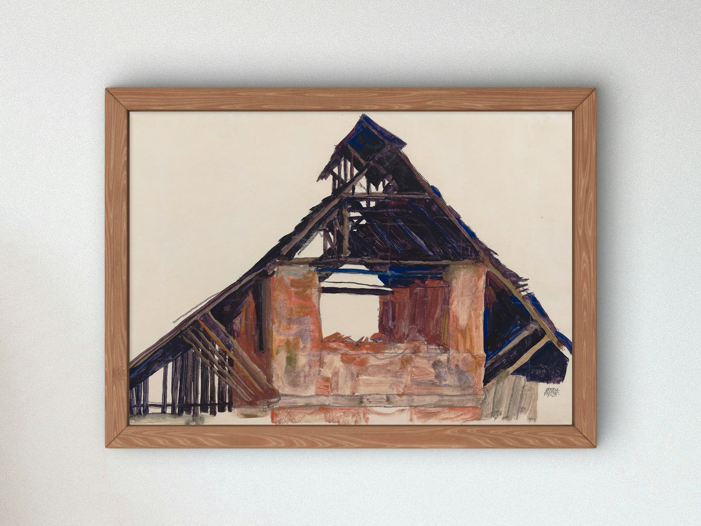 Old Gable by Egon Schiele 1913, Wall Art Print, Fine Art Reproduction, Museum Quality Decor, Poster