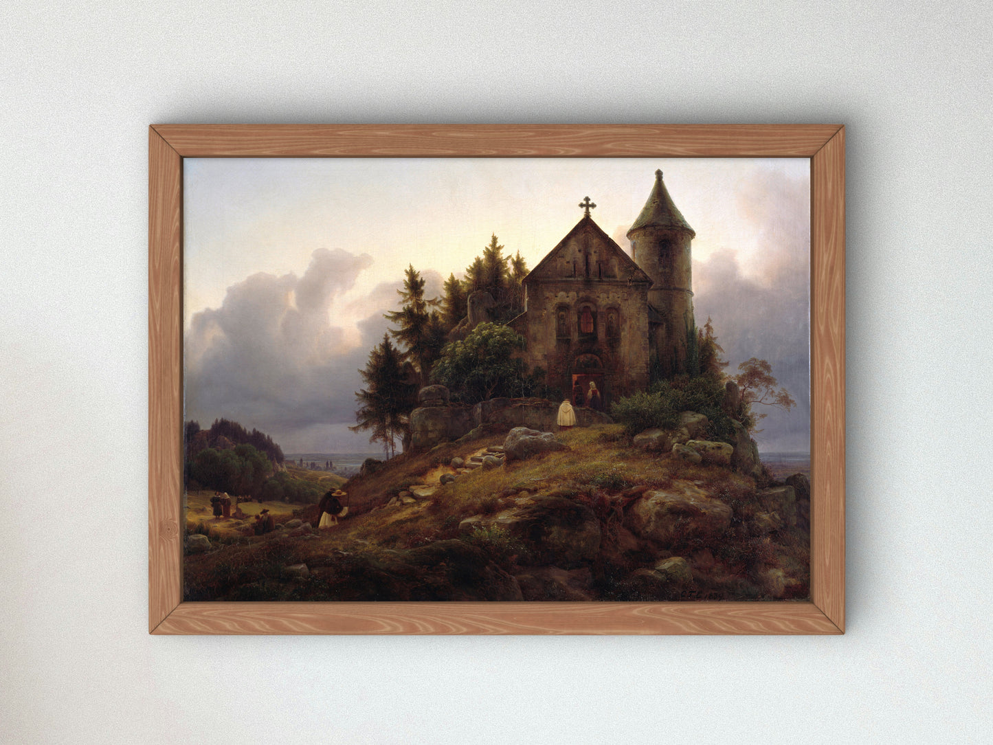 The Forest Chapel by Carl Friedrich Lessing 1839, Wall Art Print, Fine Art Reproduction, Museum Quality Decor, Poster