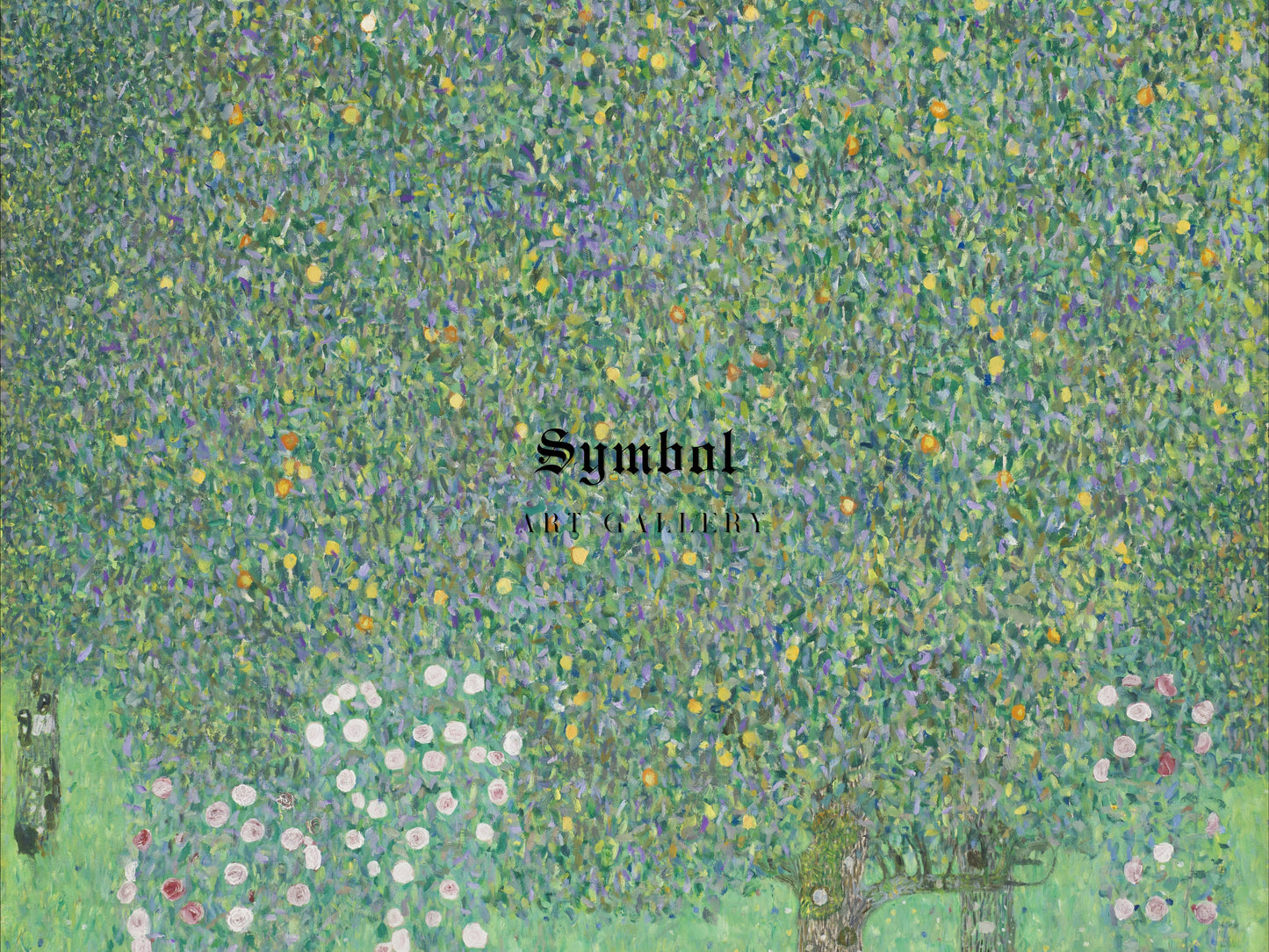 Rosebushes Under the Trees by Gustav Klimt 1912, Wall Art Print, Fine Art Reproduction, Museum Quality Decor, Poster