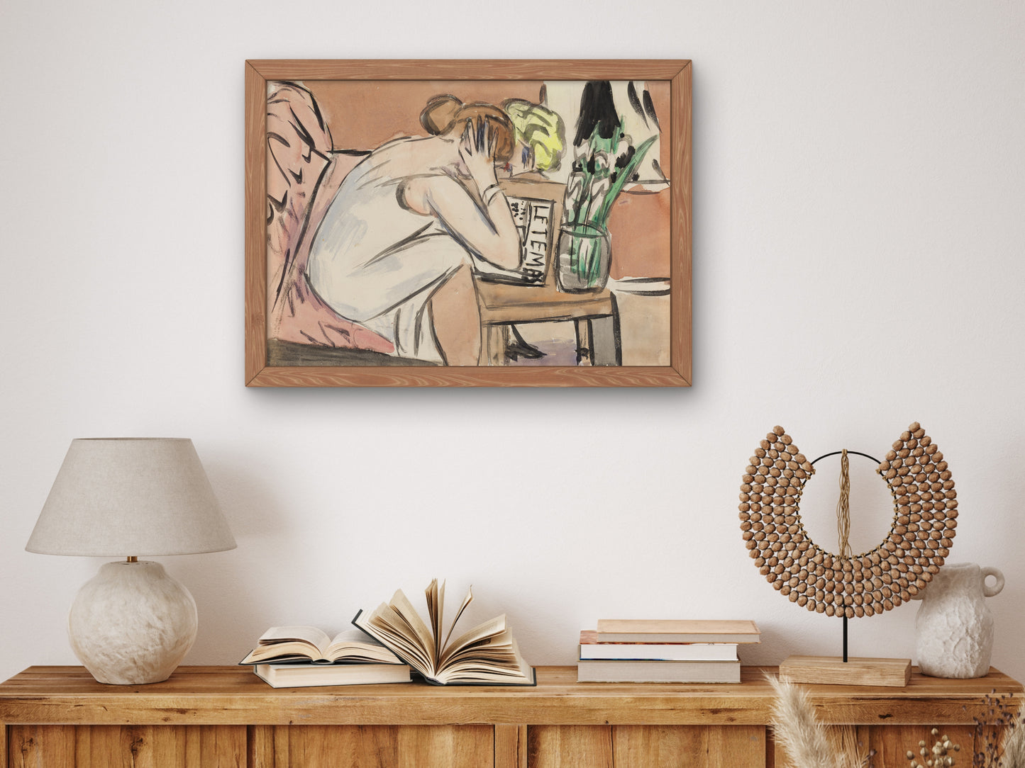 Two Girls Reading by Max Beckmann 1937, Wall Art Print, Fine Art Reproduction, Museum Quality Decor, Poster