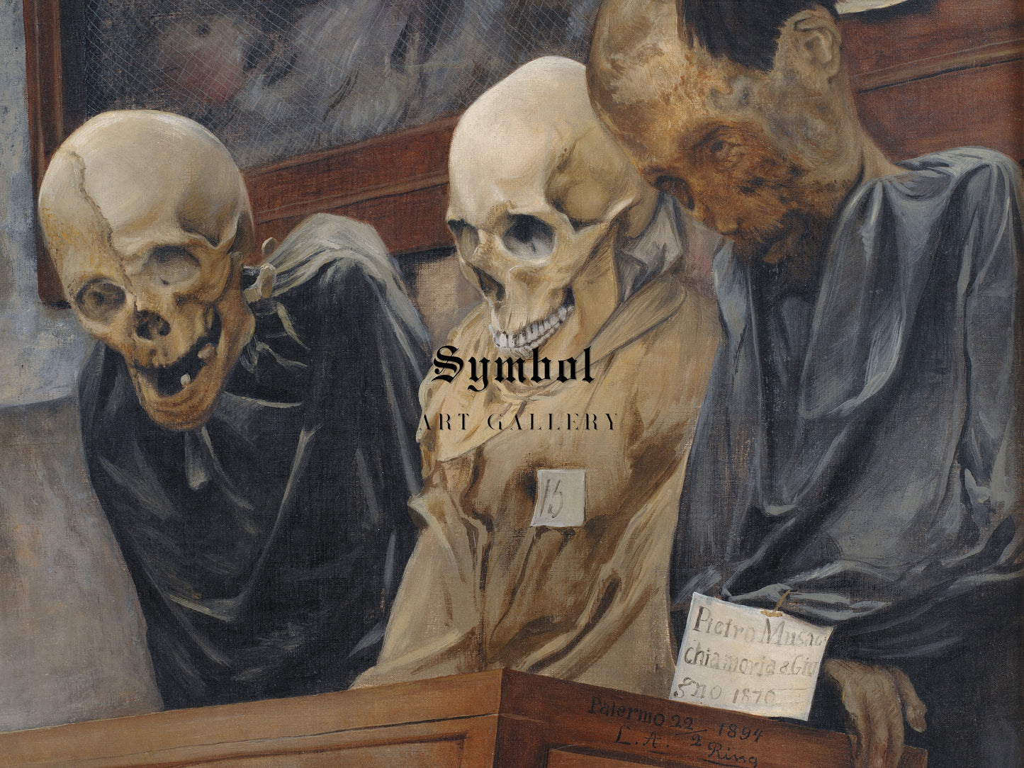 Three Skulls from Convento dei Cappuccini at Palermo by Laurits Andersen Ring 1894, Wall Art Print, Fine Art Reproduction, Museum Quality