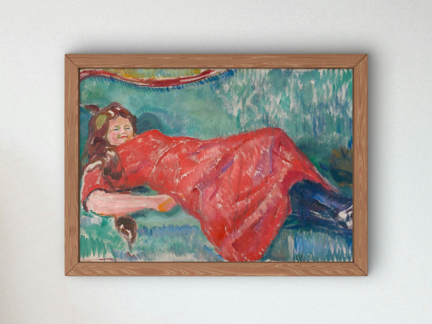 On the Sofa by Edvard Munch 1913, Wall Art Print, Fine Art Reproduction, Museum Quality Decor, Poster