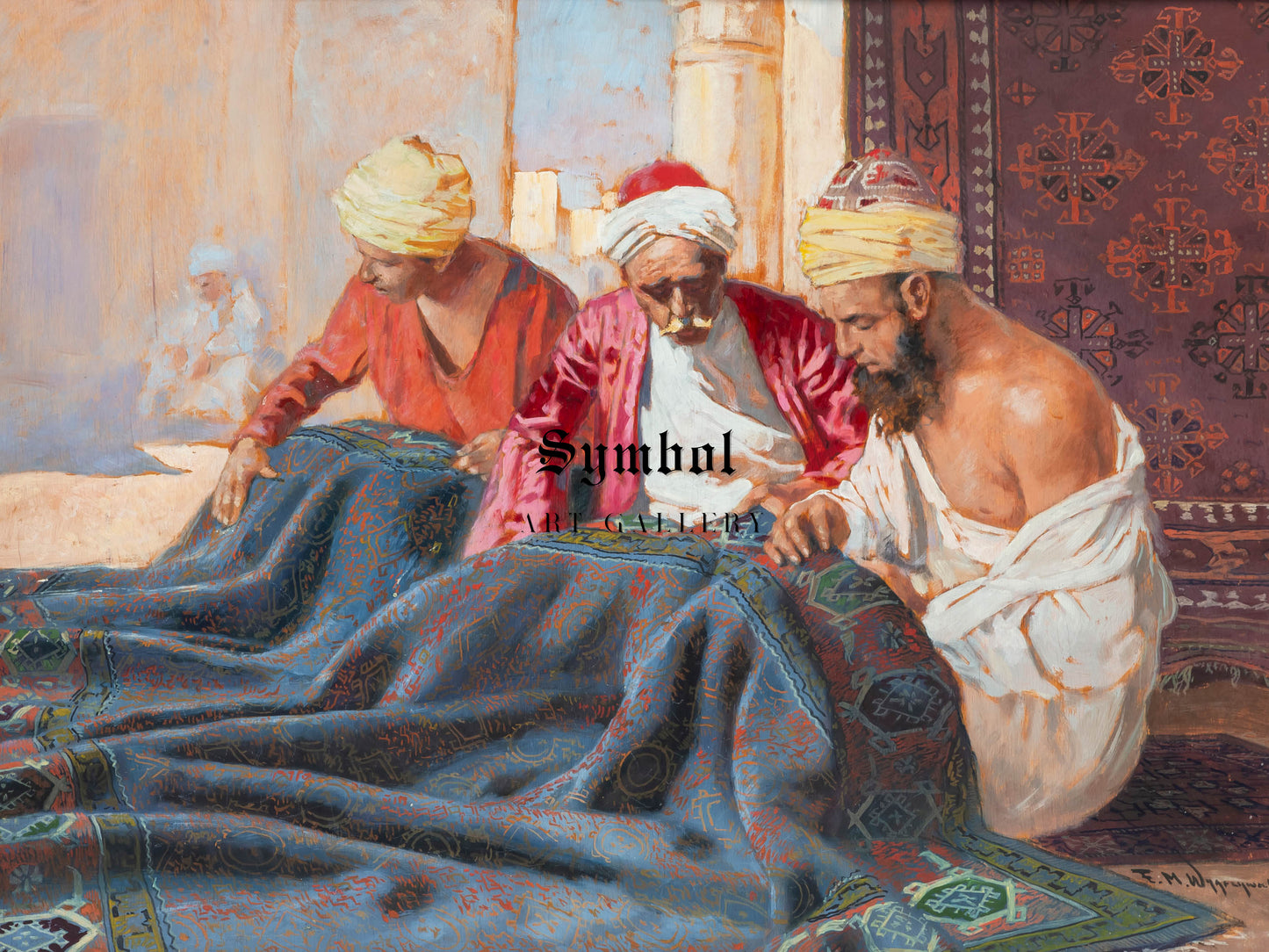 Carpet Sellers by Feliks Michał Wygrzywalski 1885, Wall Art Print, Fine Art Reproduction, Museum Quality Decor, Poster