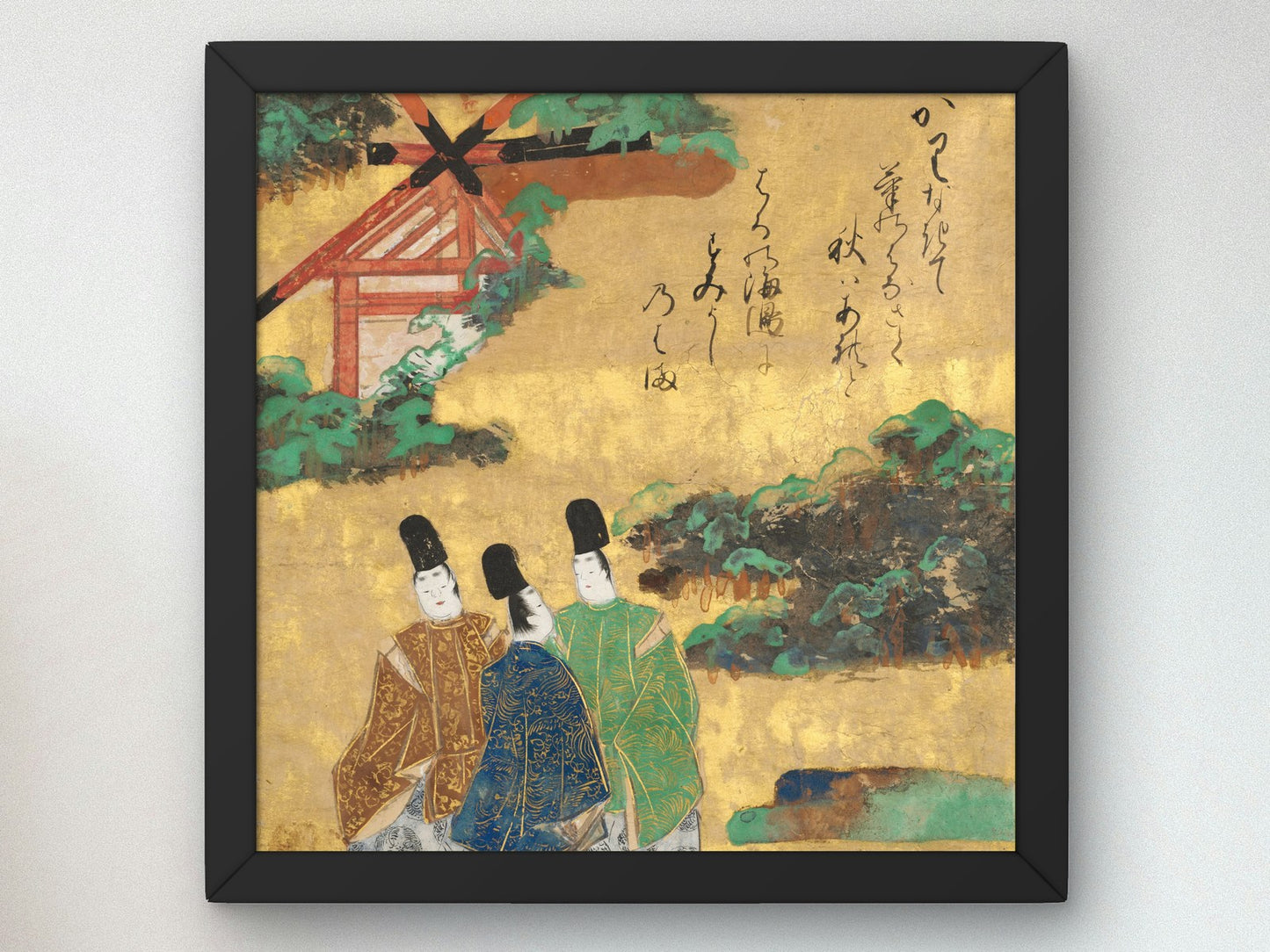 The Beach at Sumiyoshi from the Tales of Ise by Tawaraya Sōtatsu 1634, Wall Art Print, Fine Art Reproduction, Museum Quality Decor, Poster