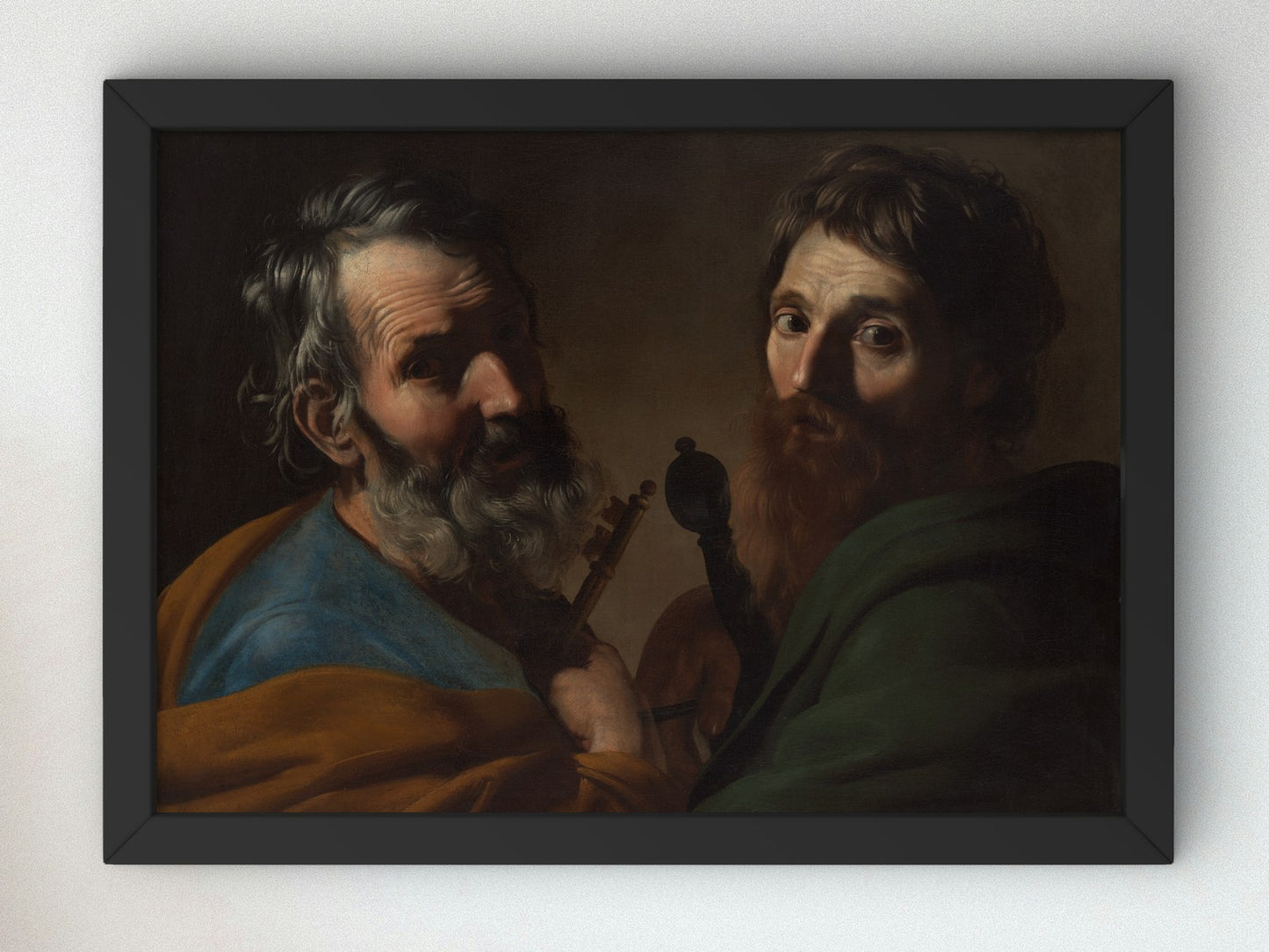 Saints Peter and Paul by Bartolomeo Manfredi 1620, Wall Art Print, Fine Art Reproduction, Museum Quality Decor, Poster