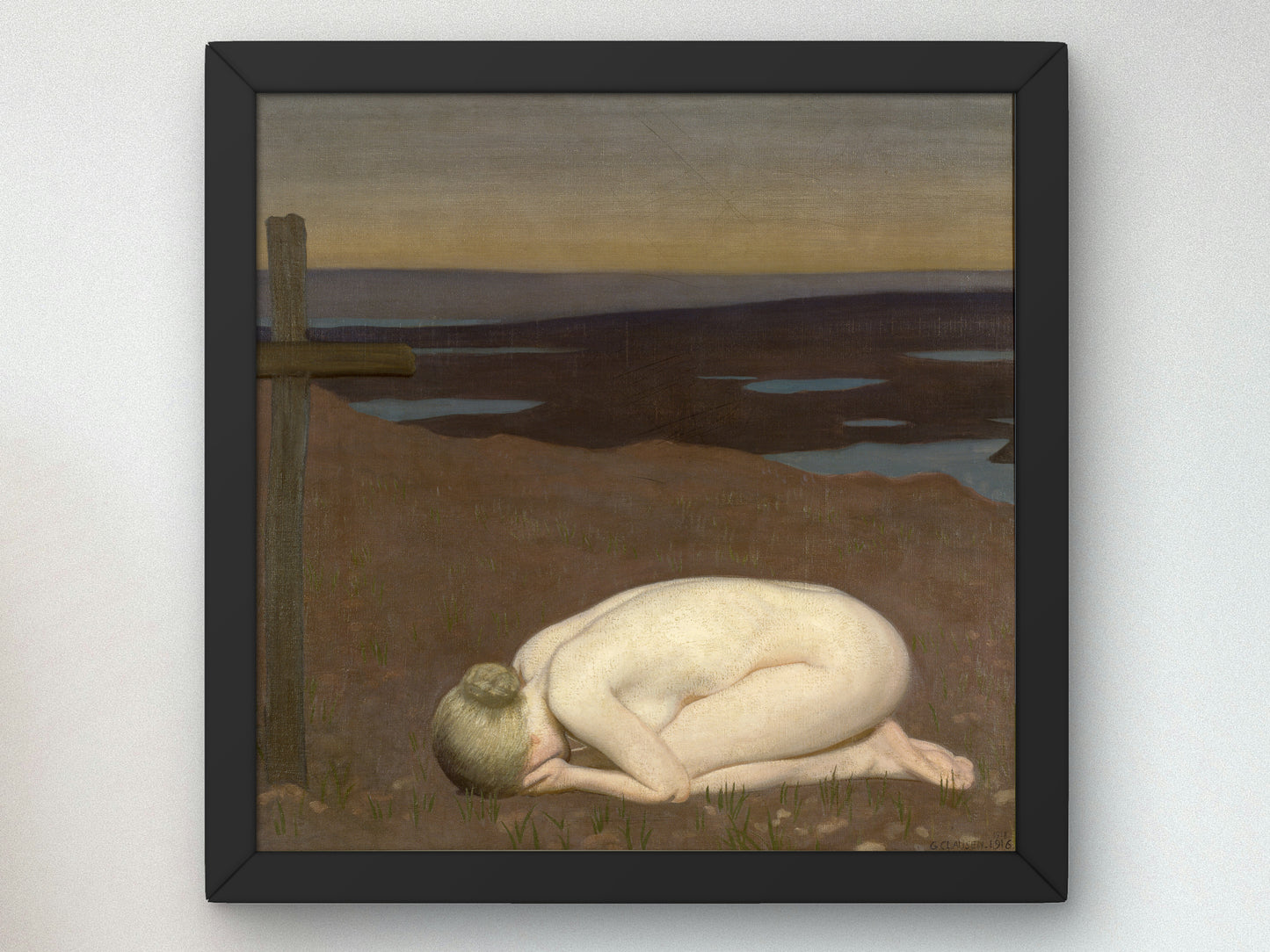 Youth Mourning by George Clausen 1916, Wall Art Print, Fine Art Reproduction, Museum Quality Decor, Poster