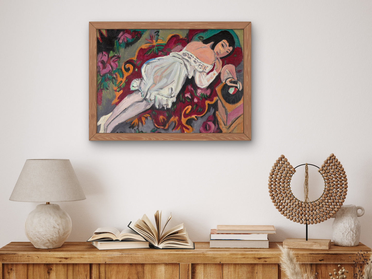 Girl in White Chemise by Ernst Ludwig Kirchner 1914, Wall Art Print, Fine Art Reproduction, Museum Quality Decor, Poster