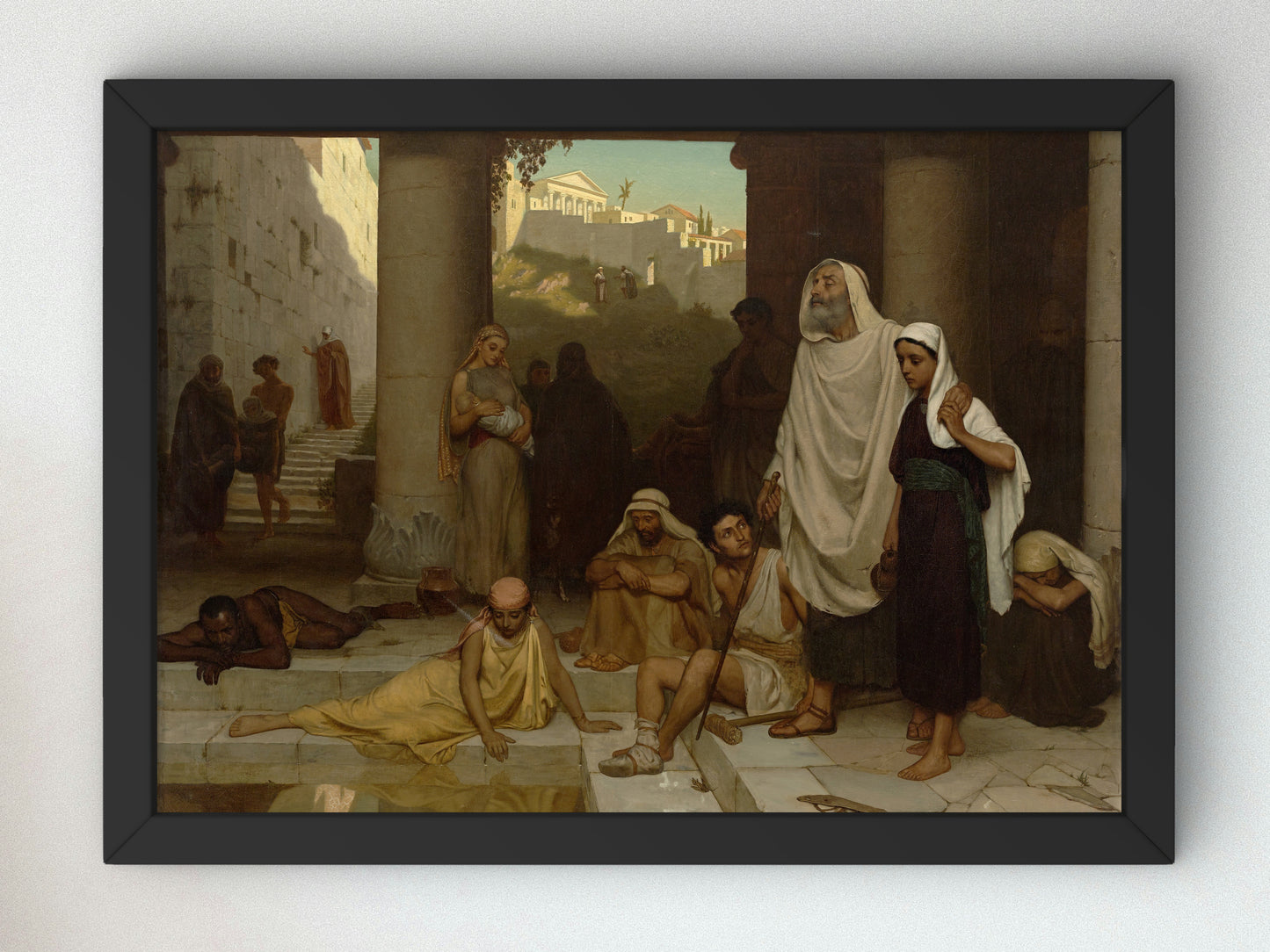 The Blind Man at the Pool of Siloam by Edmund Blair Leighton 1879, Wall Art Print, Fine Art Reproduction, Museum Quality Decor, Poster