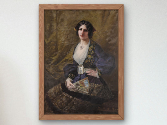 Sicilian Woman in Traditional Costume of Piana degli Albanesi by Ettore De Maria Bergler 1933, Wall Art Print, Fine Art Reproduction