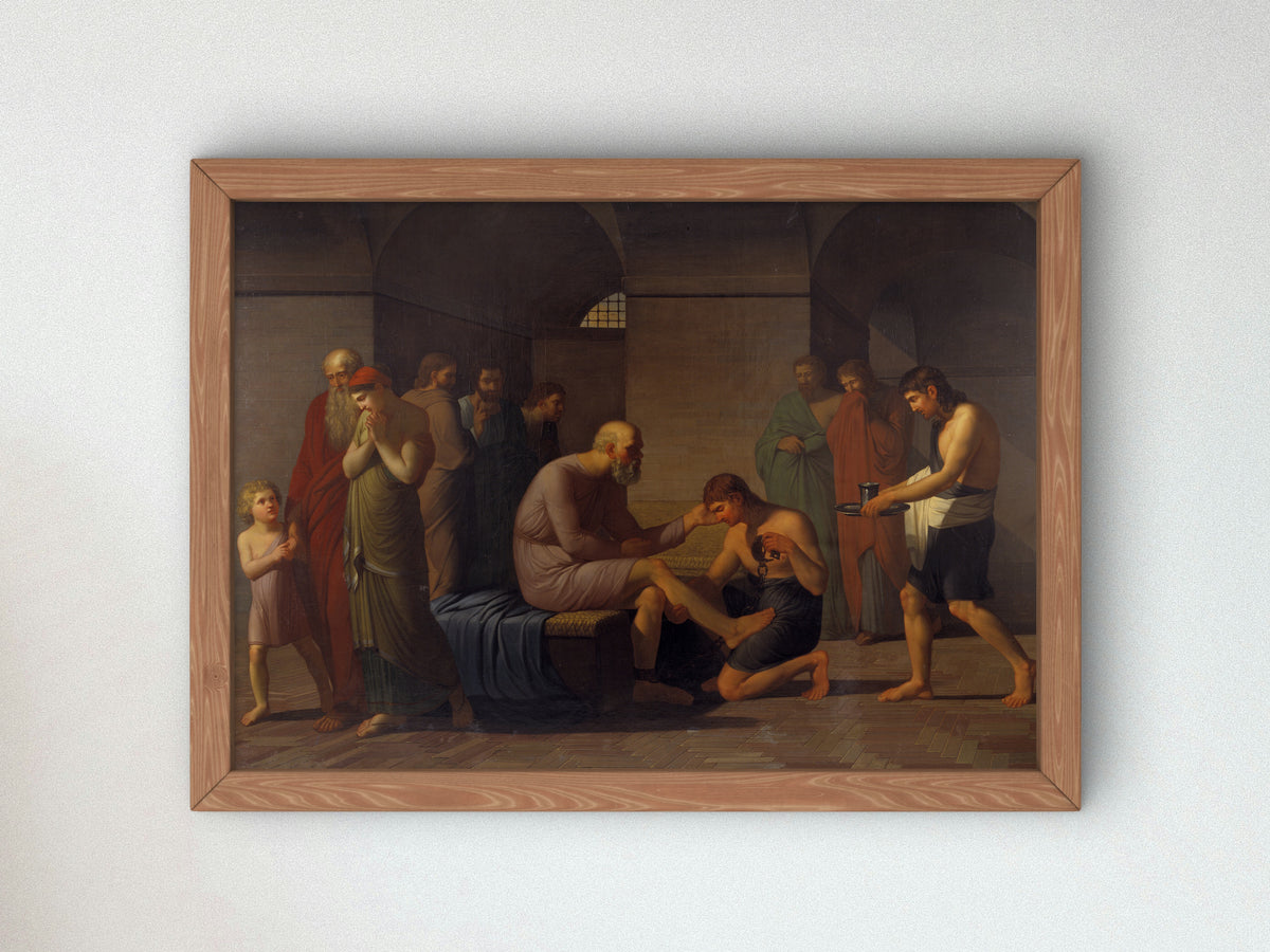 Death of Socrates by C.F. Høyer 1808, Wall Art Print, Fine Art Reproduction, Museum Quality Decor, Poster