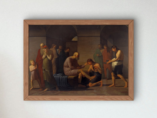 Death of Socrates by C.F. Høyer 1808, Wall Art Print, Fine Art Reproduction, Museum Quality Decor, Poster