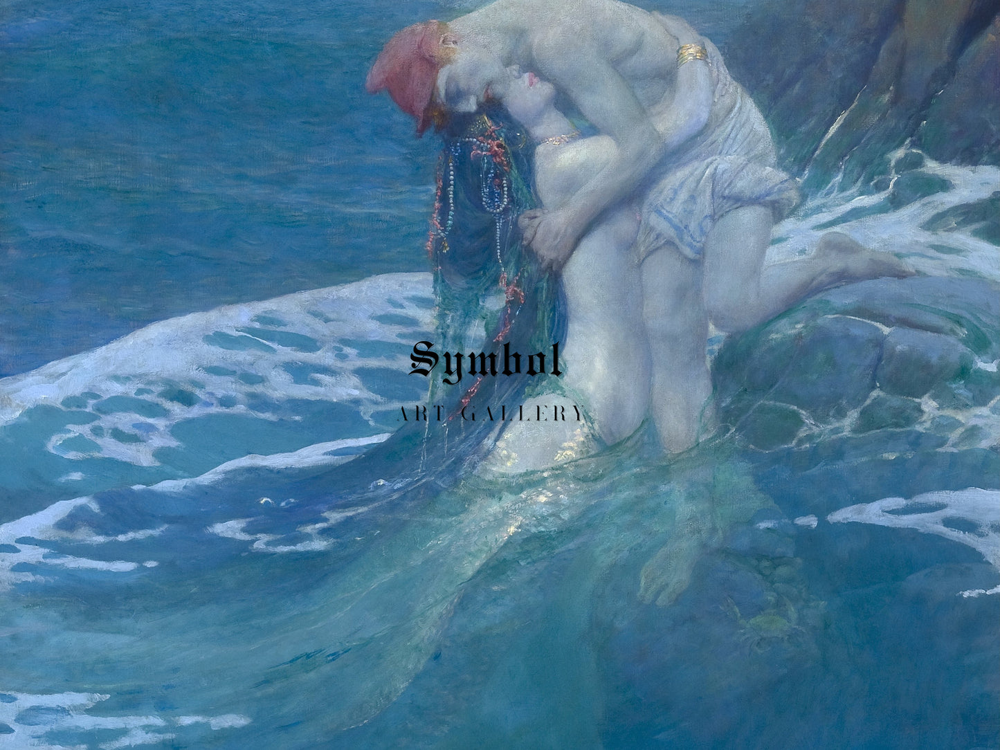 The Mermaid by Howard Pyle 1910, Wall Art Print, Fine Art Reproduction, Museum Quality Decor, Poster