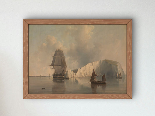 Off the Needles Isle of Wight by Edward William Cooke 1845, Wall Art Print, Fine Art Reproduction, Museum Quality Decor, Poster