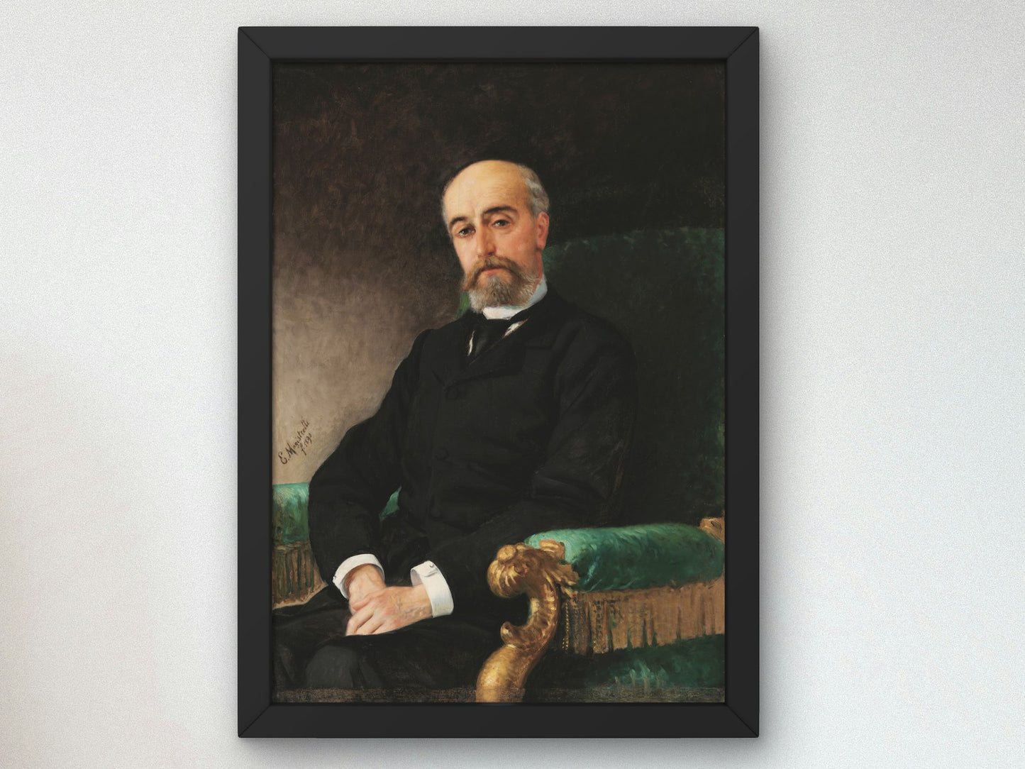 Portrait of Cesare Carozzi by Emilio Magistretti 1890, Wall Art Print, Fine Art Reproduction, Museum Quality Decor, Poster