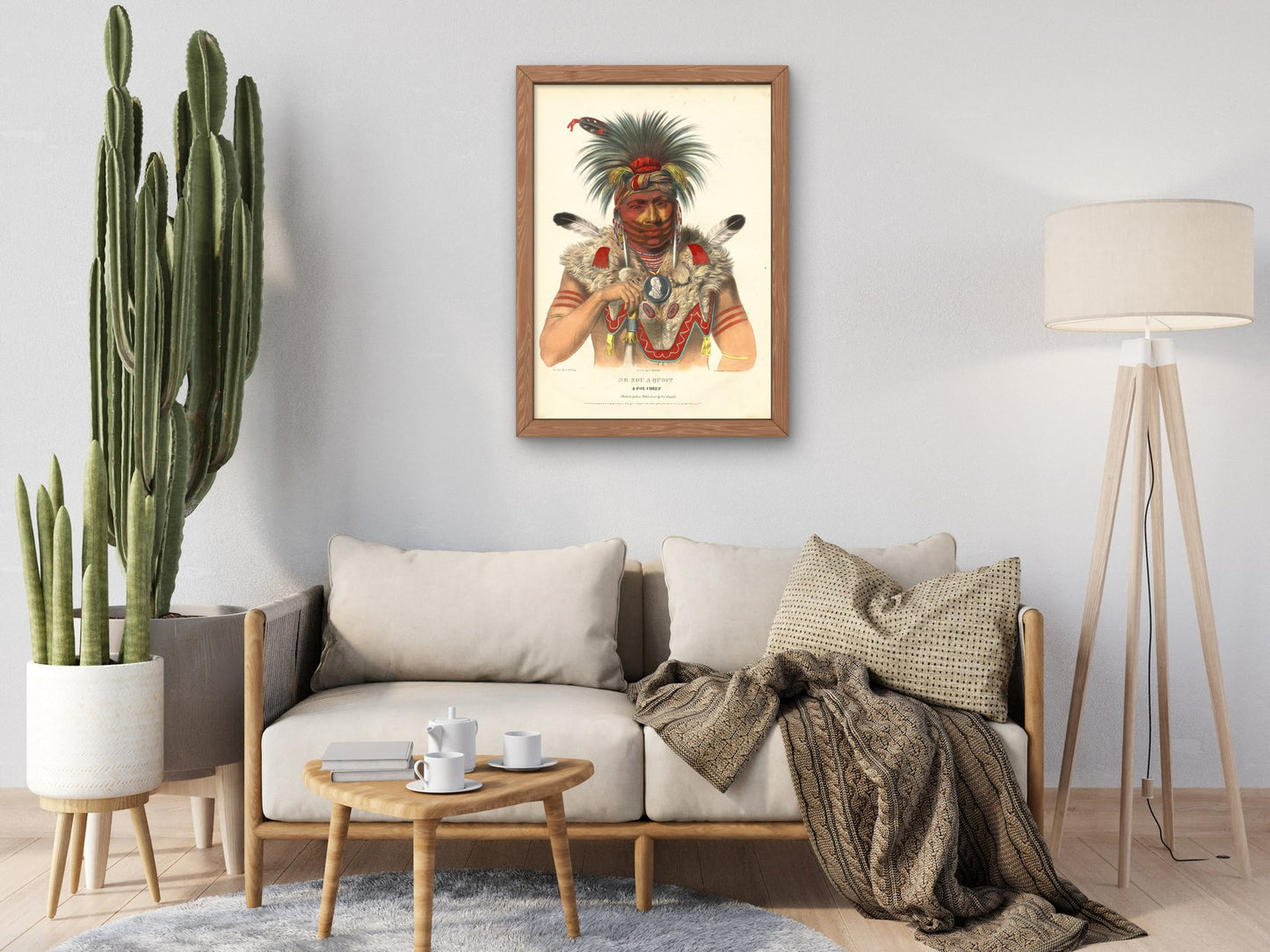 Ne Sou A Quoit, A Fox Chief by Charles Bird King 1837, Wall Art Print, Fine Art Reproduction, Museum Quality Decor, Poster