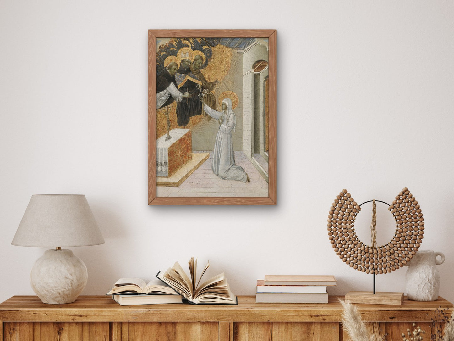 St. Catherine of Siena Invested with the Dominican Habit by Giovanni di Paolo 1460, Wall Art Print, Fine Art Reproduction, Museum Quality