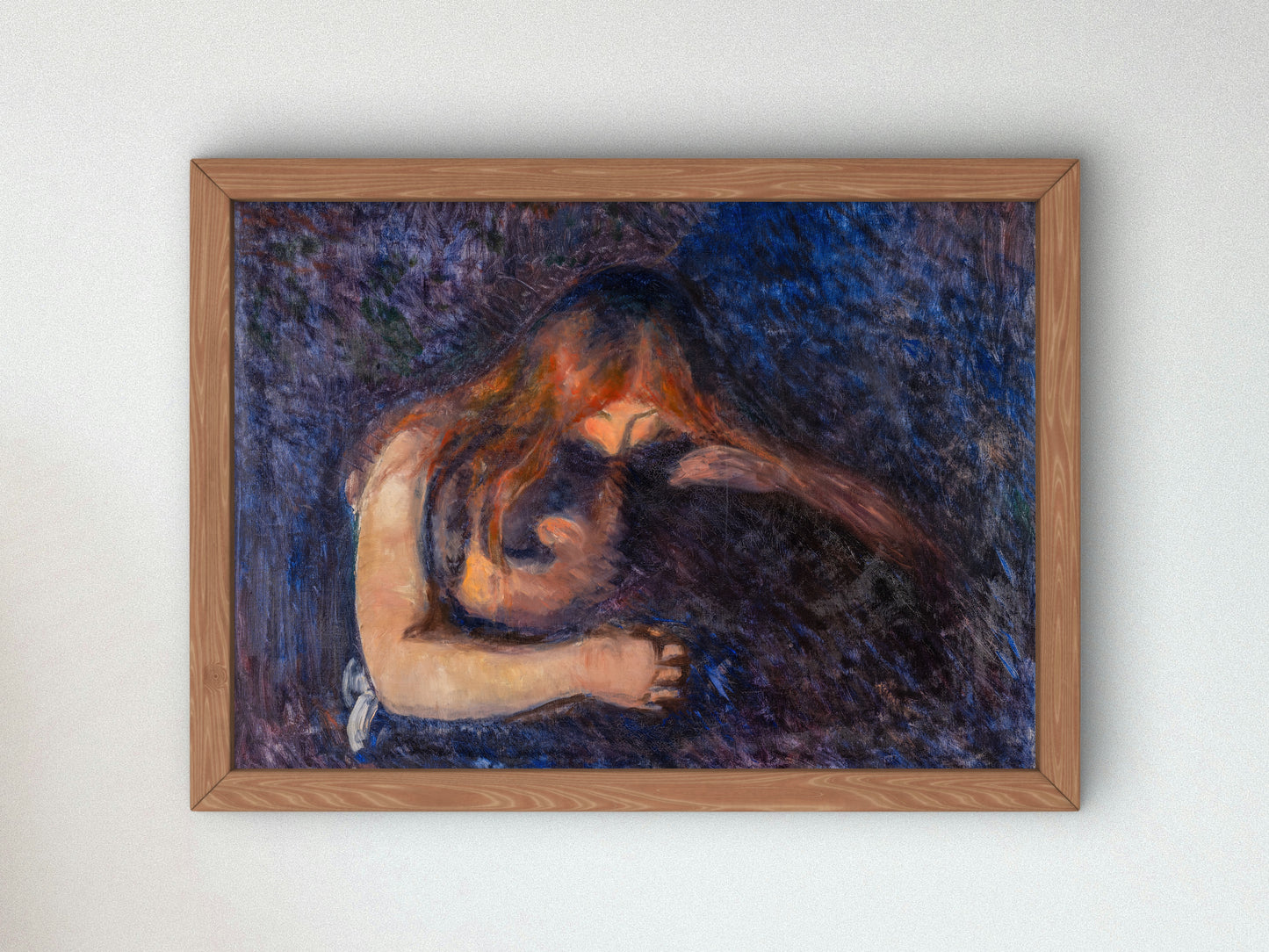 The Vampire by Edvard Munch 1893, Wall Art Print, Fine Art Reproduction, Museum Quality Decor, Poster