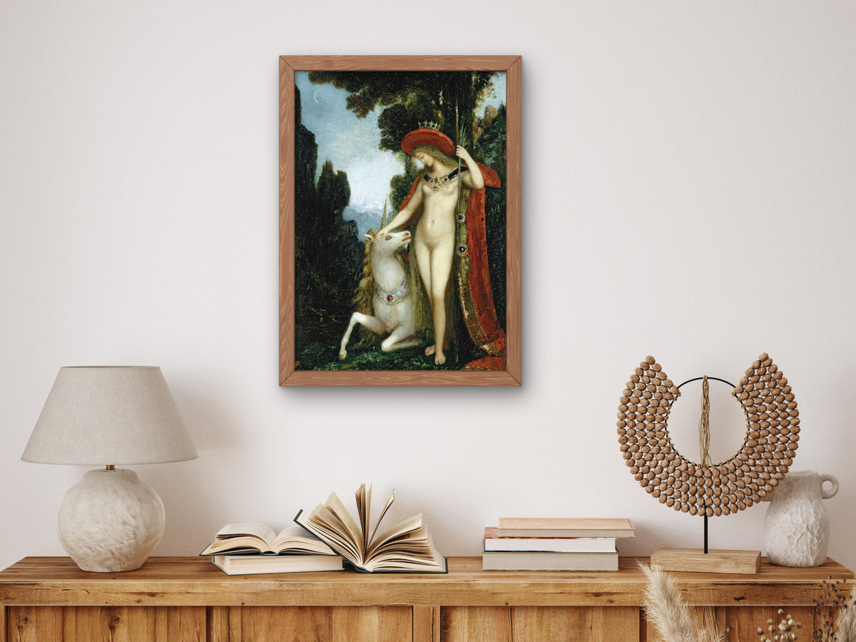 The Unicorn by Gustave Moreau, Wall Art Print, Fine Art Reproduction, Museum Quality Decor, Poster