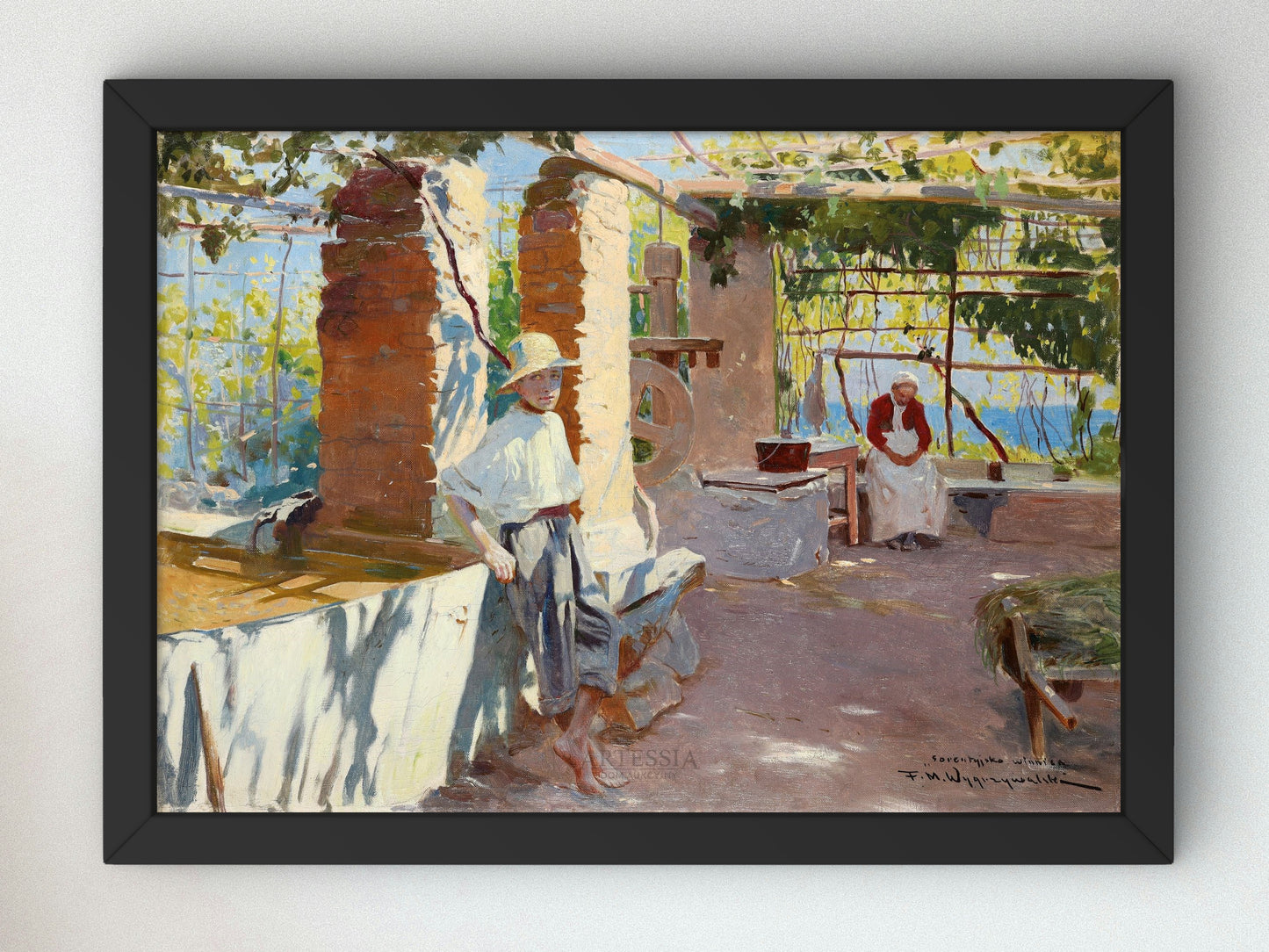 Sorrento Vineyard by Feliks Michał Wygrzywalski, Wall Art Print, Fine Art Reproduction, Museum Quality Decor, Poster