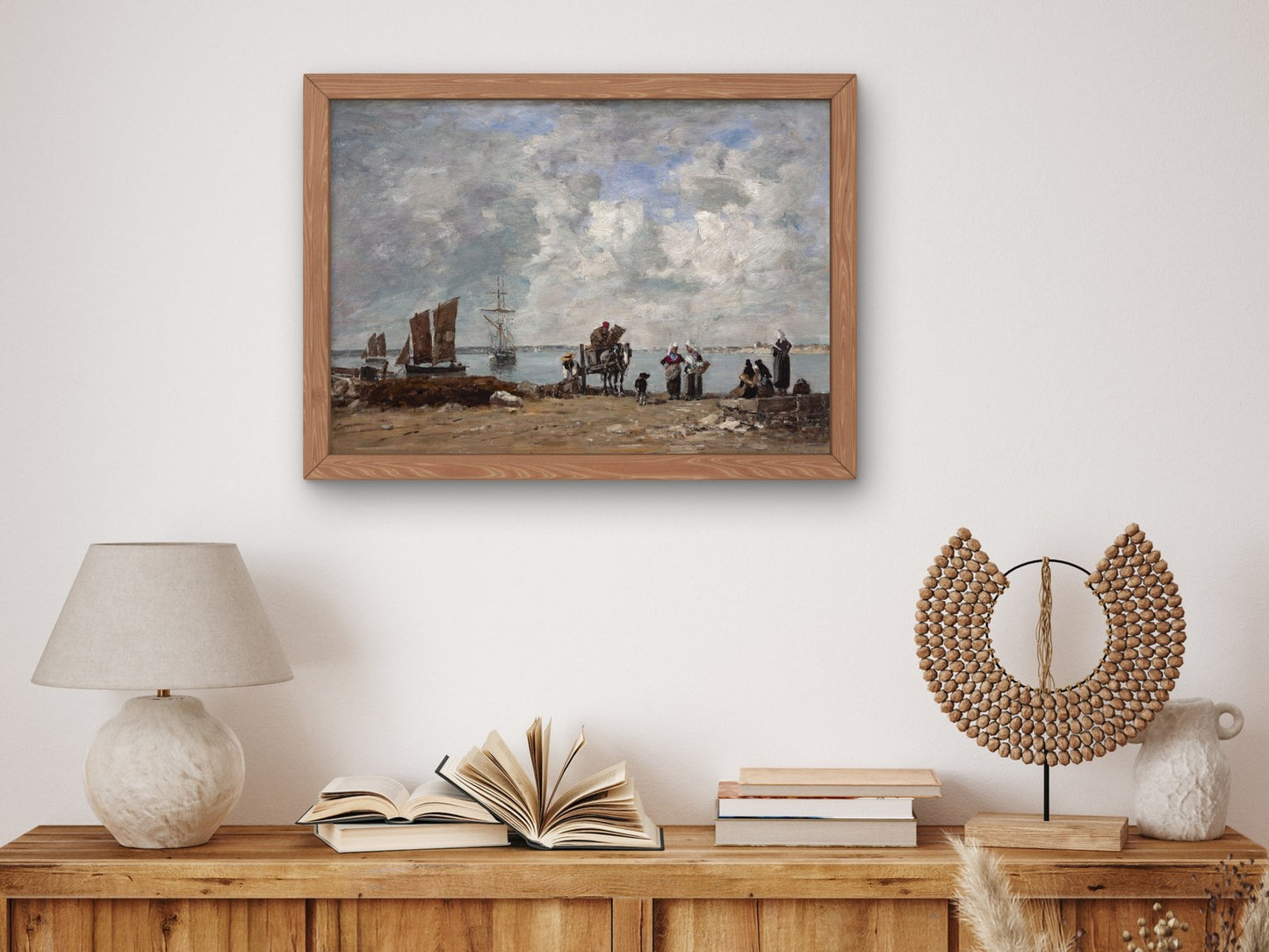 Fishermen's Wives at the Seaside by Eugène Boudin 1872, Wall Art Print, Fine Art Reproduction, Museum Quality Decor, Poster