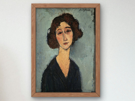 Young Woman by Amedeo Modigliani, Wall Art Print, Fine Art Reproduction, Museum Quality Decor, Poster