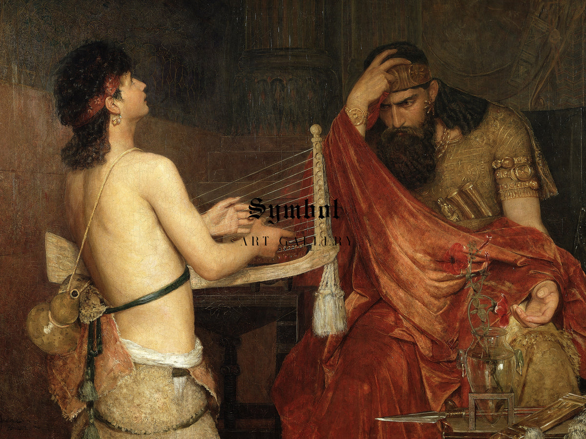 David and Saul by Ernst Josephson 1878, Wall Art Print, Fine Art Reproduction, Museum Quality Decor, Poster