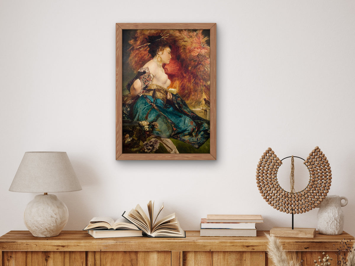 The Japanese Woman by Hans Makart 1870, Wall Art Print, Fine Art Reproduction, Museum Quality Decor, Poster