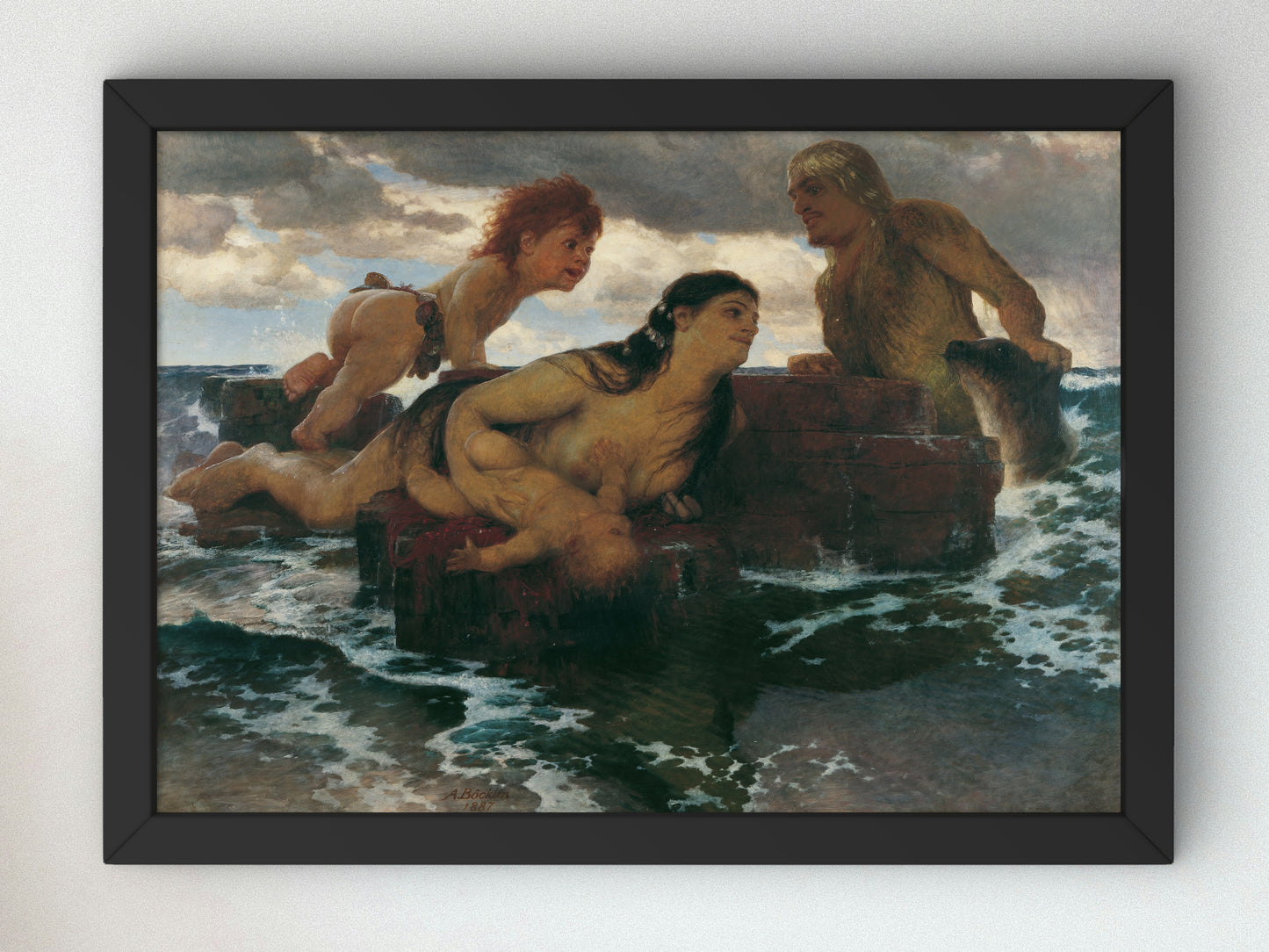 Sea Idyll by Arnold Böcklin 1887, Wall Art Print, Fine Art Reproduction, Museum Quality Decor, Poster