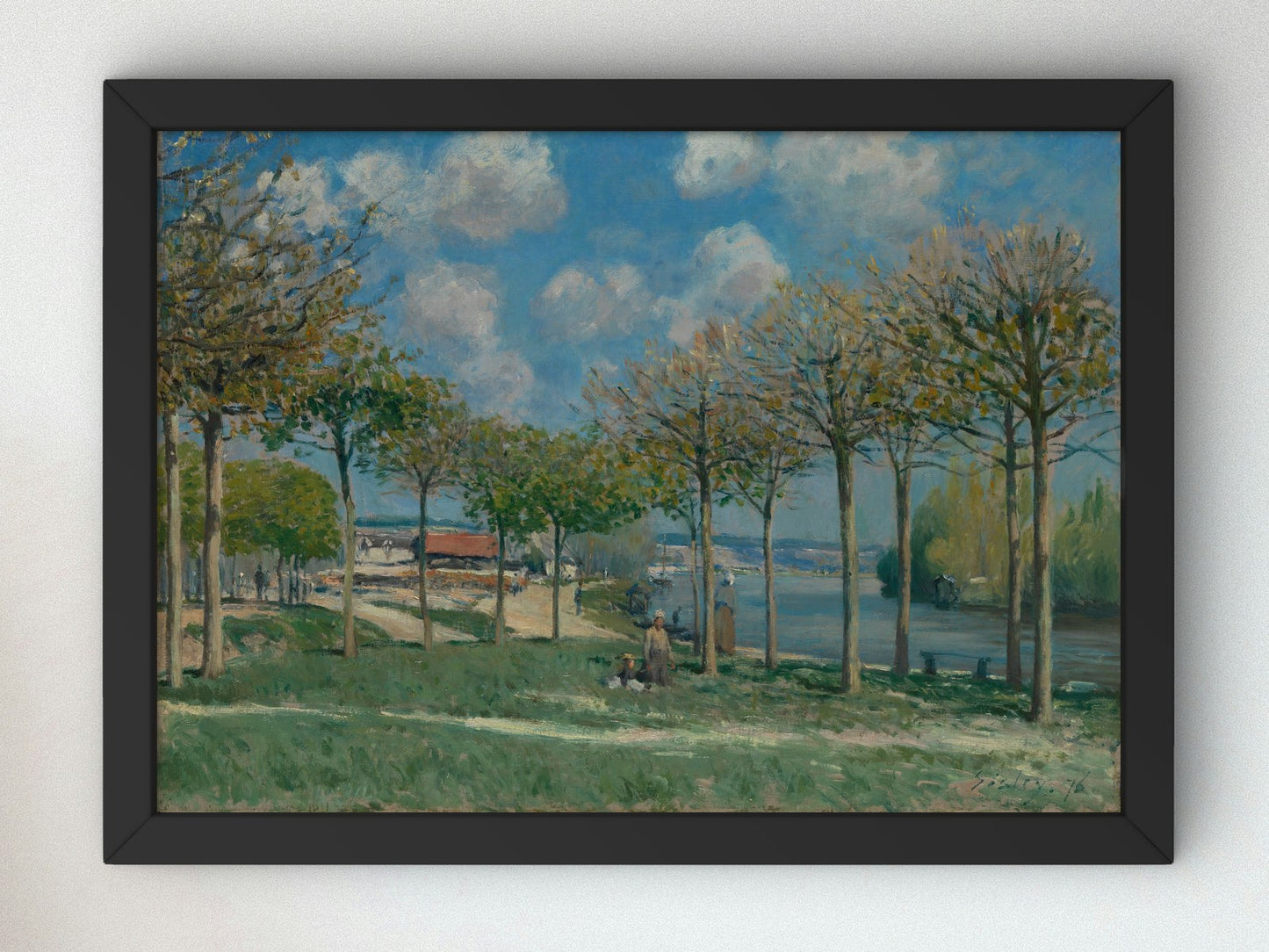 The Seine at Bougival by Alfred Sisley 1876, Wall Art Print, Fine Art Reproduction, Museum Quality Decor, Poster