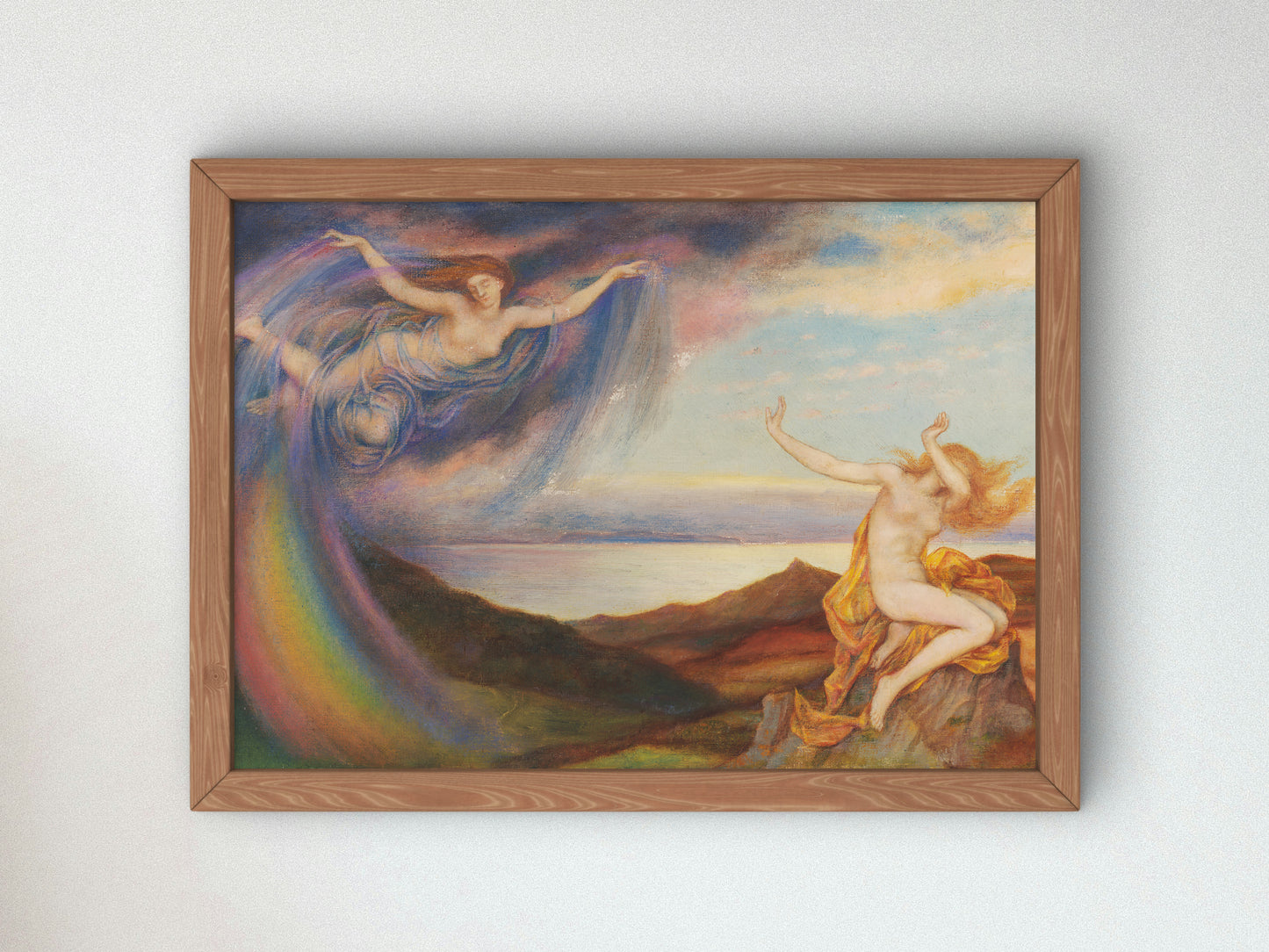 Sunbeam and Summer Shower by Evelyn De Morgan 1910, Wall Art Print, Fine Art Reproduction, Museum Quality Decor, Poster