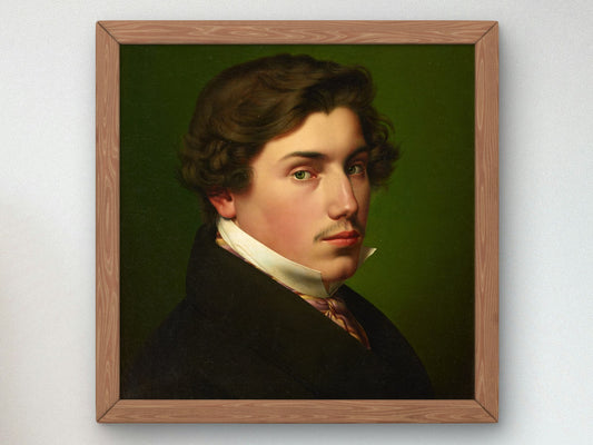 Self Portrait by Eduard Daege 1826, Wall Art Print, Fine Art Reproduction, Museum Quality Decor, Poster