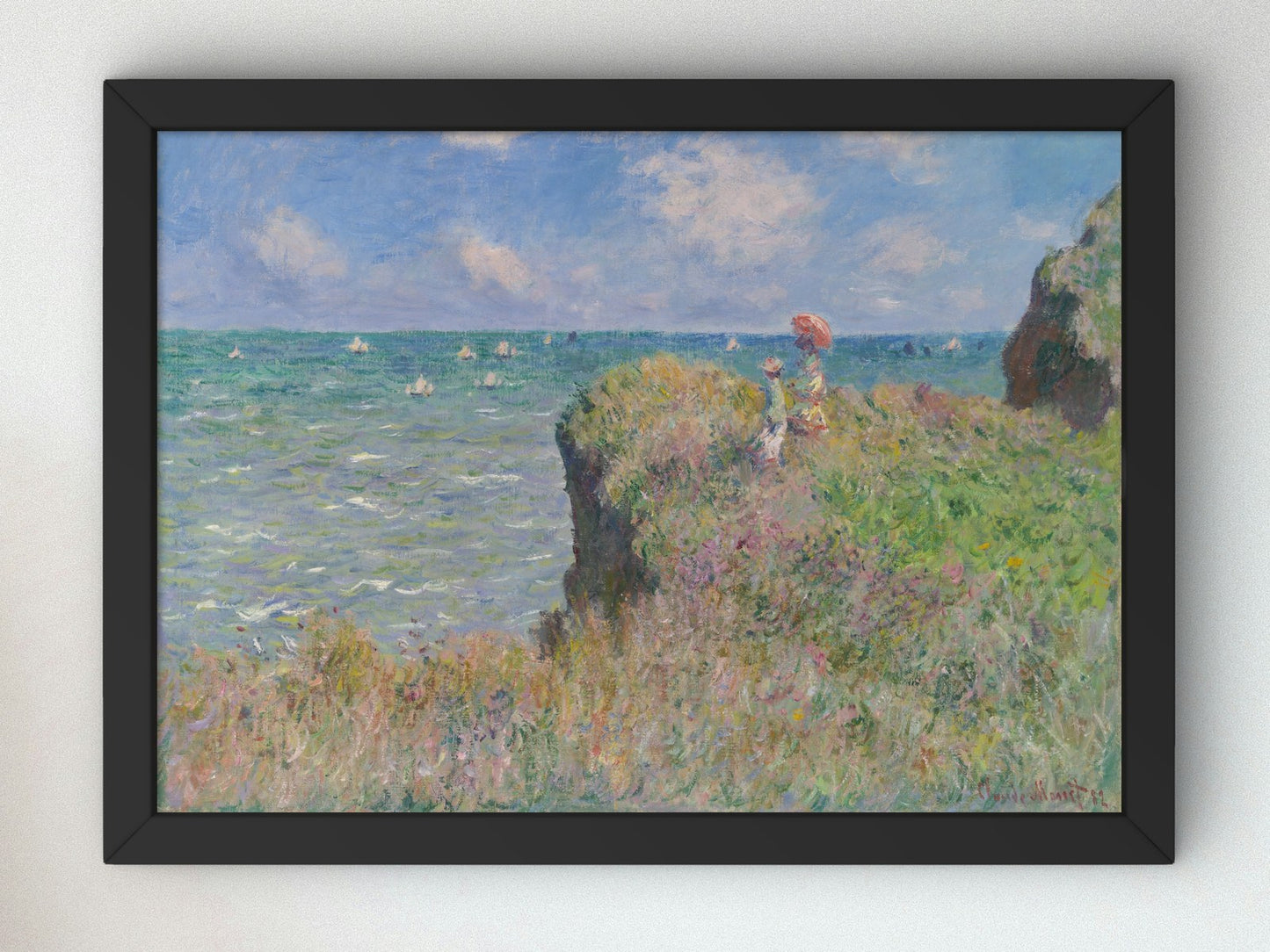 Cliff Walk at Pourville by Claude Monet 1882, Wall Art Print, Fine Art Reproduction, Museum Quality Decor, Poster