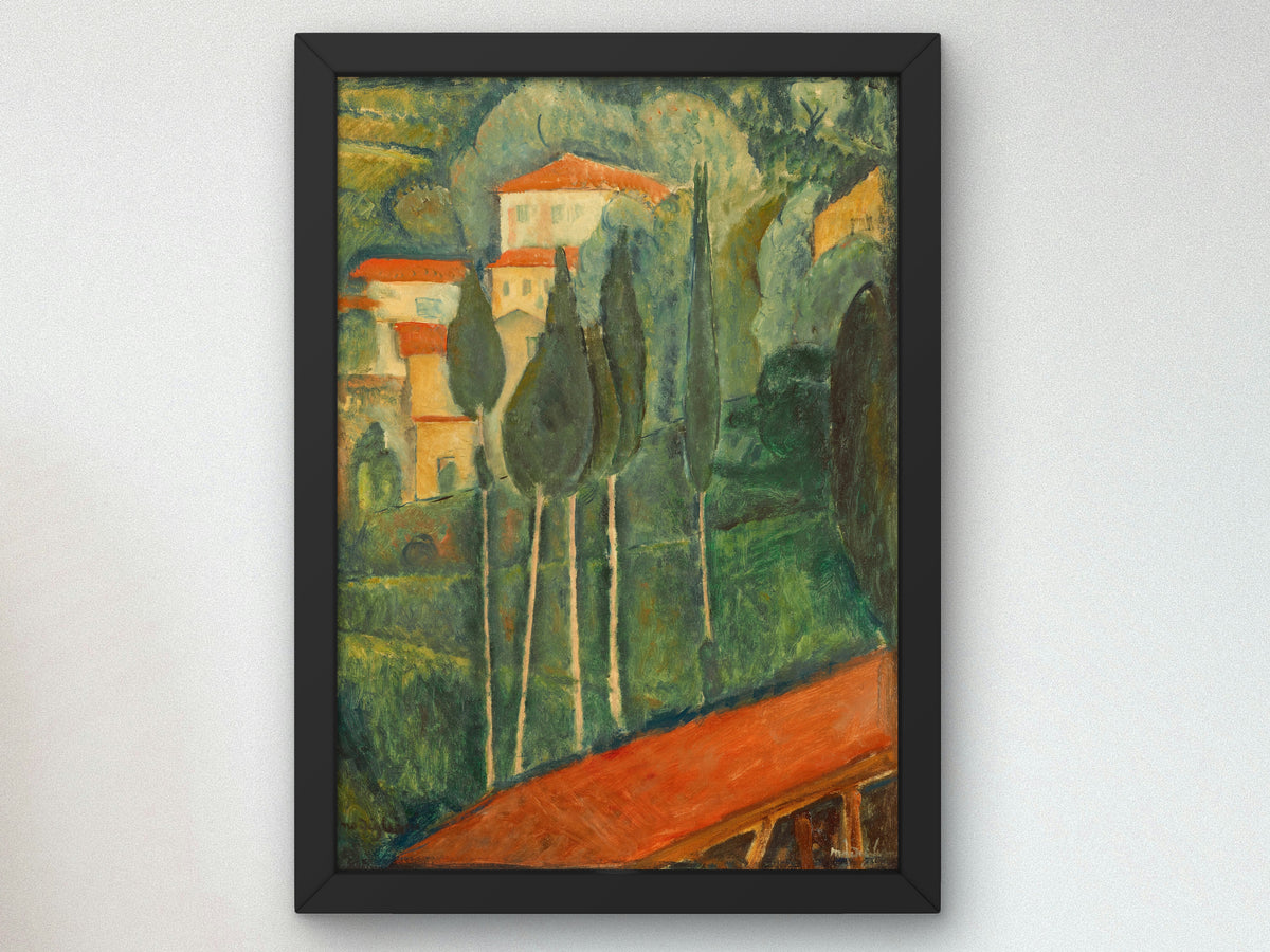 Landscape in the South of France by Amedeo Modigliani 1919, Wall Art Print, Fine Art Reproduction, Museum Quality Decor, Poster