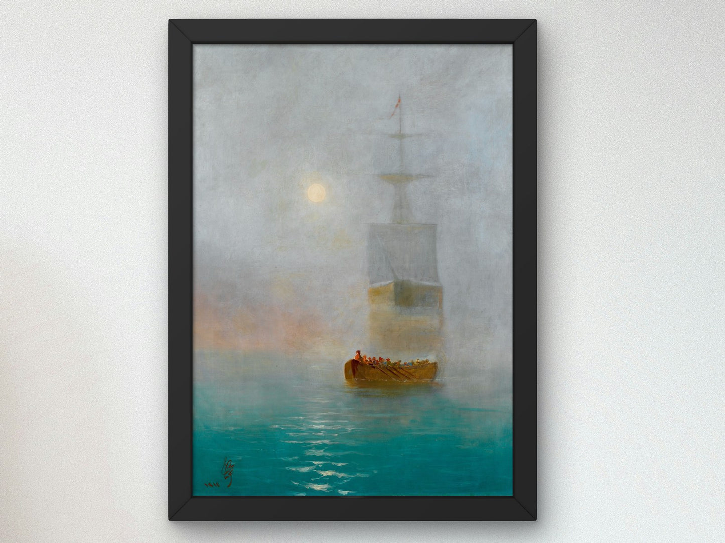 Galleon in the Mist by Abdülmecid II 1895, Wall Art Print, Fine Art Reproduction, Museum Quality Decor, Poster