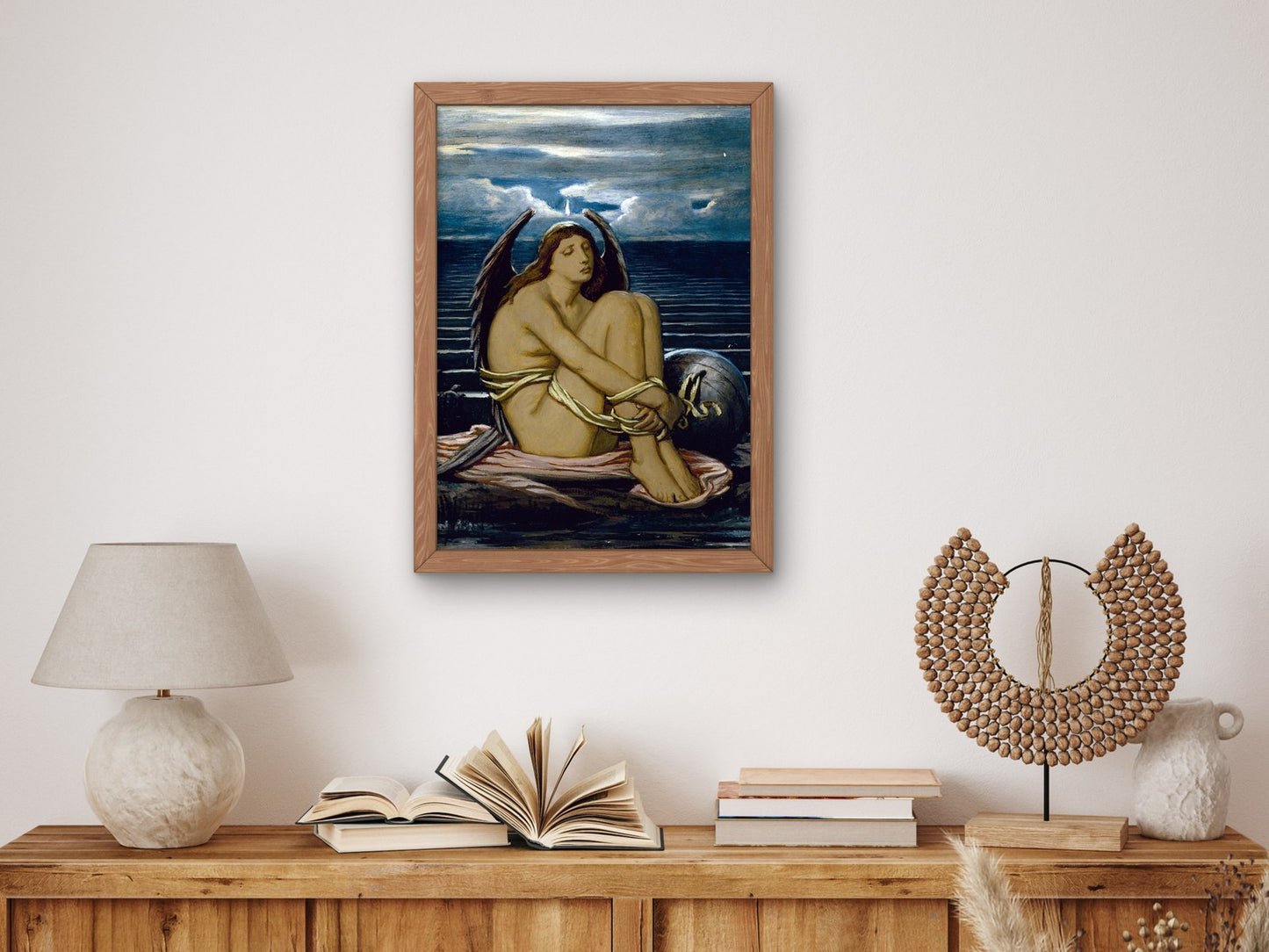 Soul in Bondage by Elihu Vedder 1891, Wall Art Print, Fine Art Reproduction, Museum Quality Decor, Poster