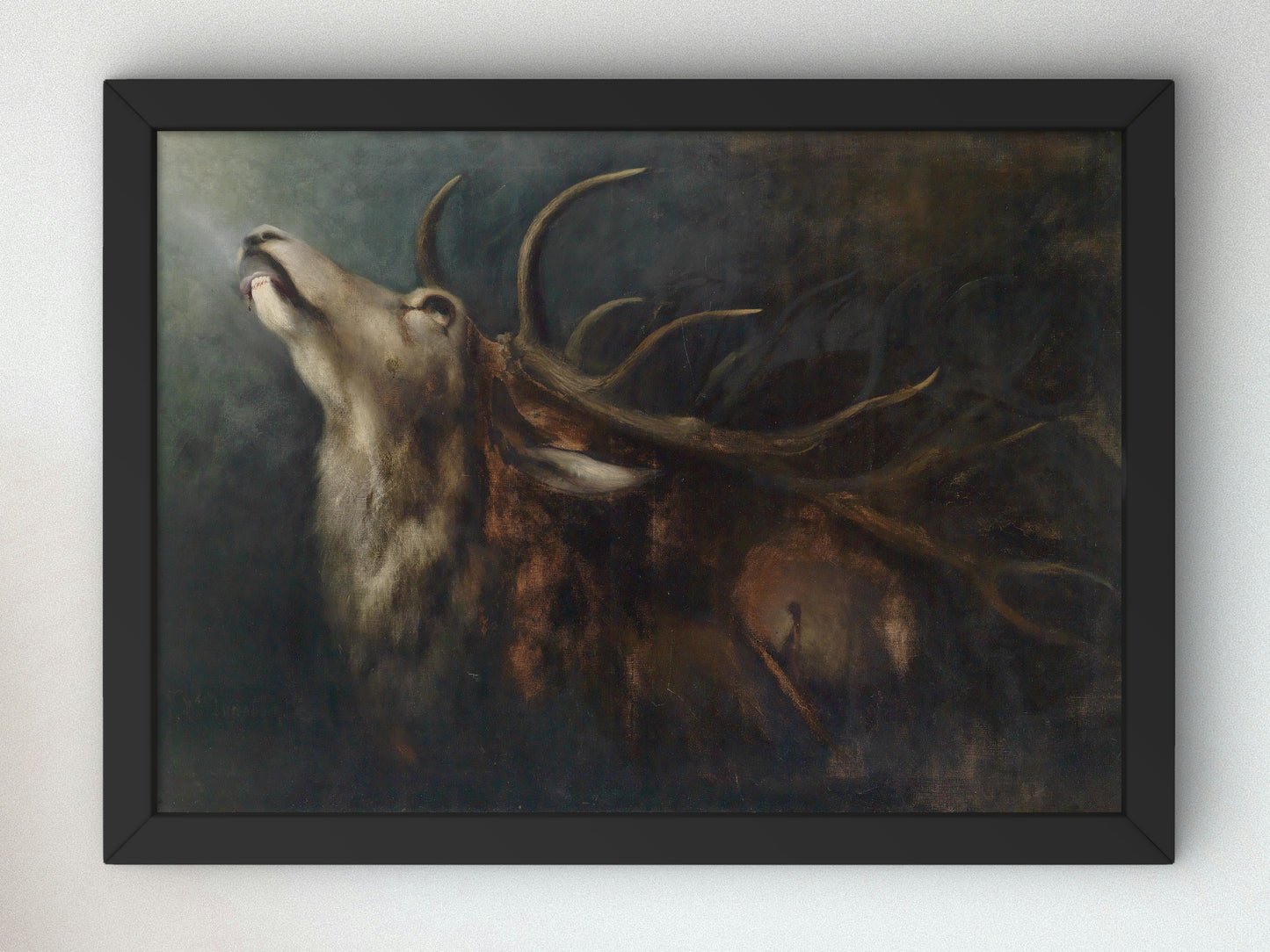 Dying Deer by Karl Wilhelm Diefenbach 1899, Wall Art Print, Fine Art Reproduction, Museum Quality Decor, Poster