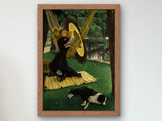 The Hammock by James Tissot 1868, Wall Art Print, Fine Art Reproduction, Museum Quality Decor, Poster