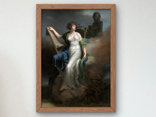 Calliope, Muse of Epic Poetry by Charles Meynier 1798, Wall Art Print, Fine Art Reproduction, Museum Quality Decor, Poster