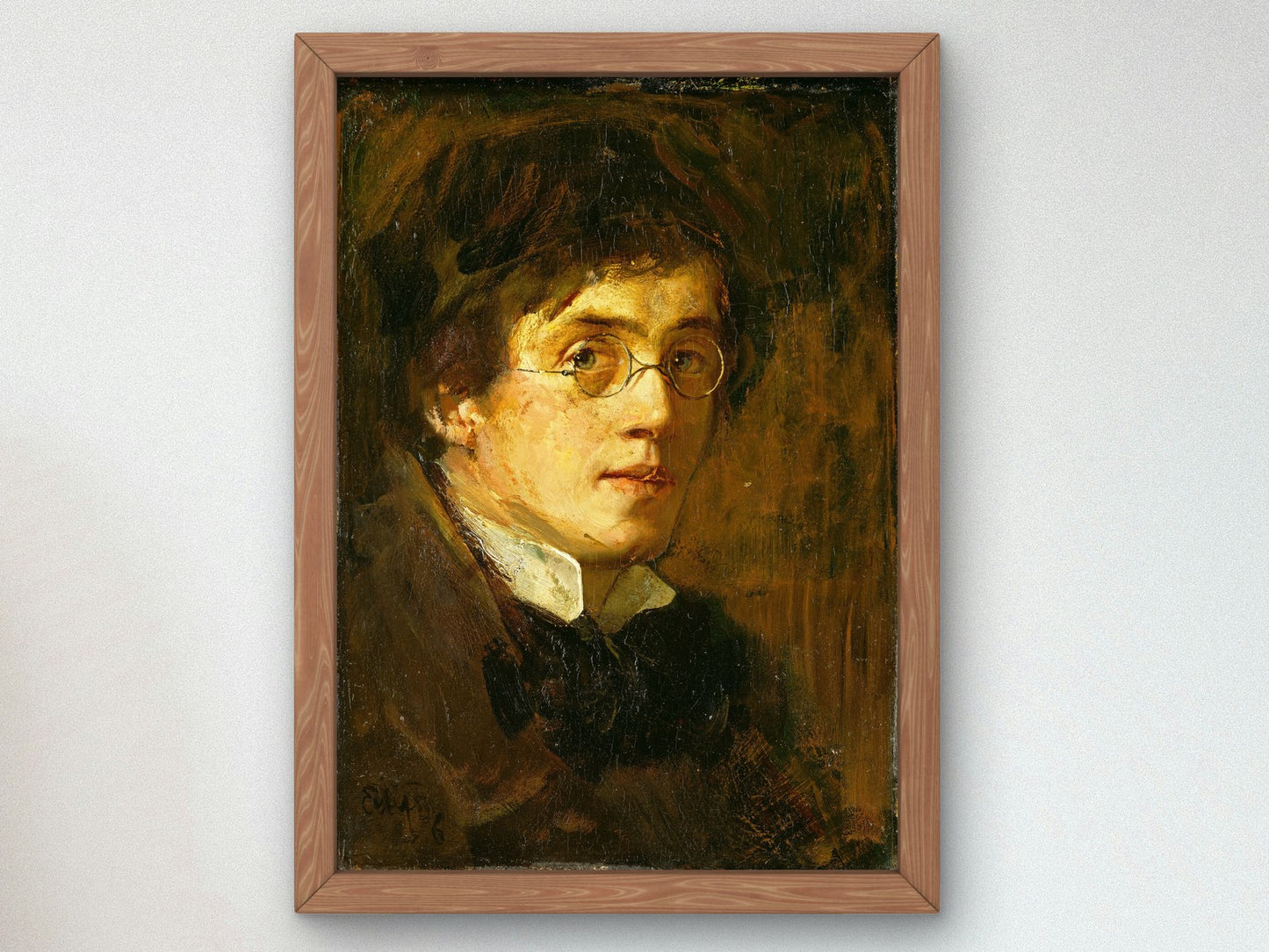 Self Portrait by Eilif Peterssen 1876, Wall Art Print, Fine Art Reproduction, Museum Quality Decor, Poster
