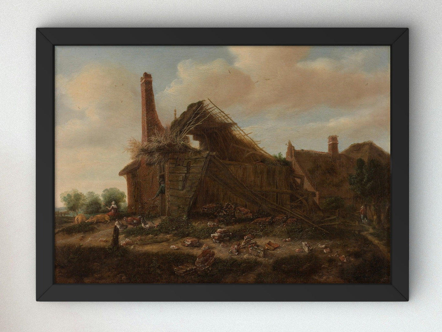 Farmhouse in Ruins by Emanuel Murant, Wall Art Print, Fine Art Reproduction, Museum Quality Decor, Poster