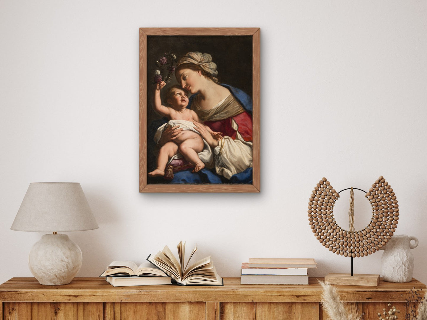 Virgin and Child by Elisabetta Sirani 1663, Wall Art Print, Fine Art Reproduction, Museum Quality Decor, Poster