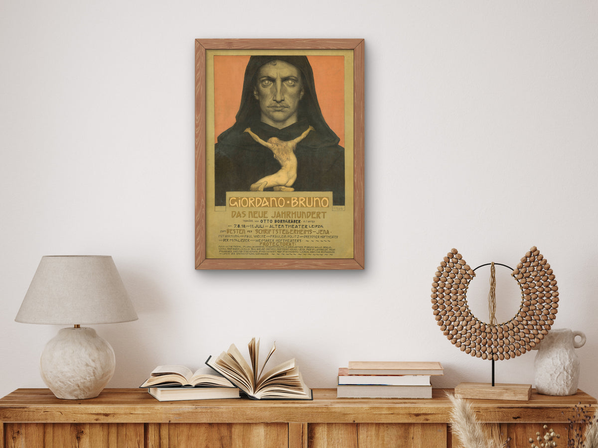 Giordano Bruno by Fidus (Hugo Höppener) 1902, Wall Art Print, Fine Art Reproduction, Museum Quality Decor, Poster