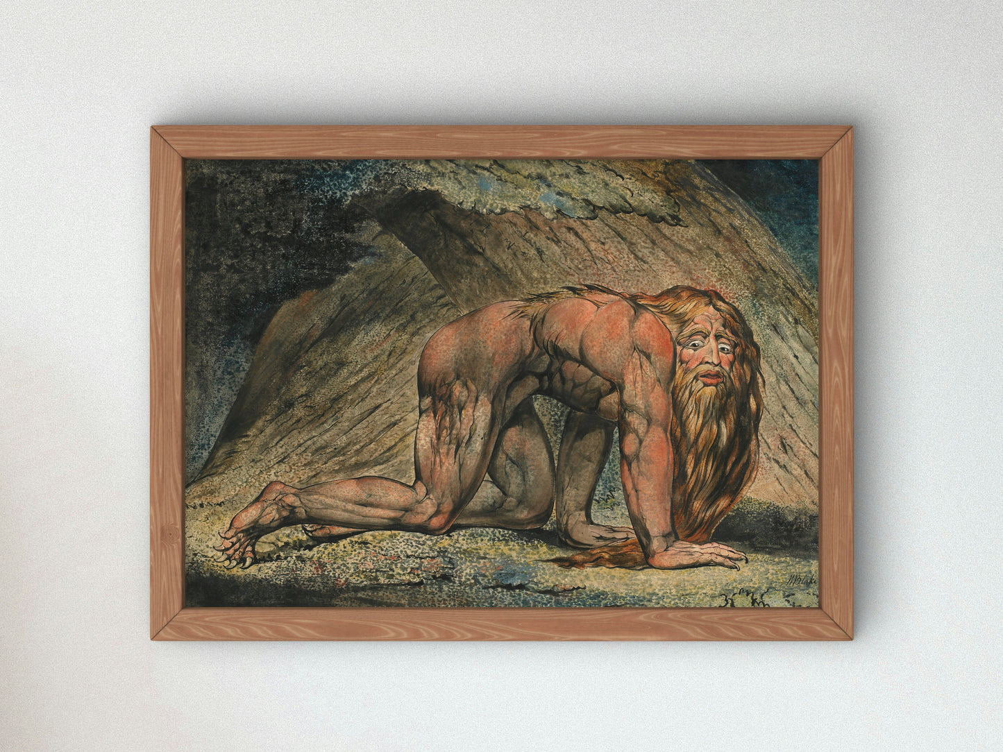 Nebuchadnezzar by William Blake 1795, Wall Art Print, Fine Art Reproduction, Museum Quality Decor, Poster