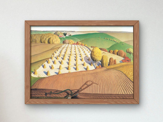 Fall Plowing by Grant Wood, 1931, Art Deco and American Modernism, fine art print