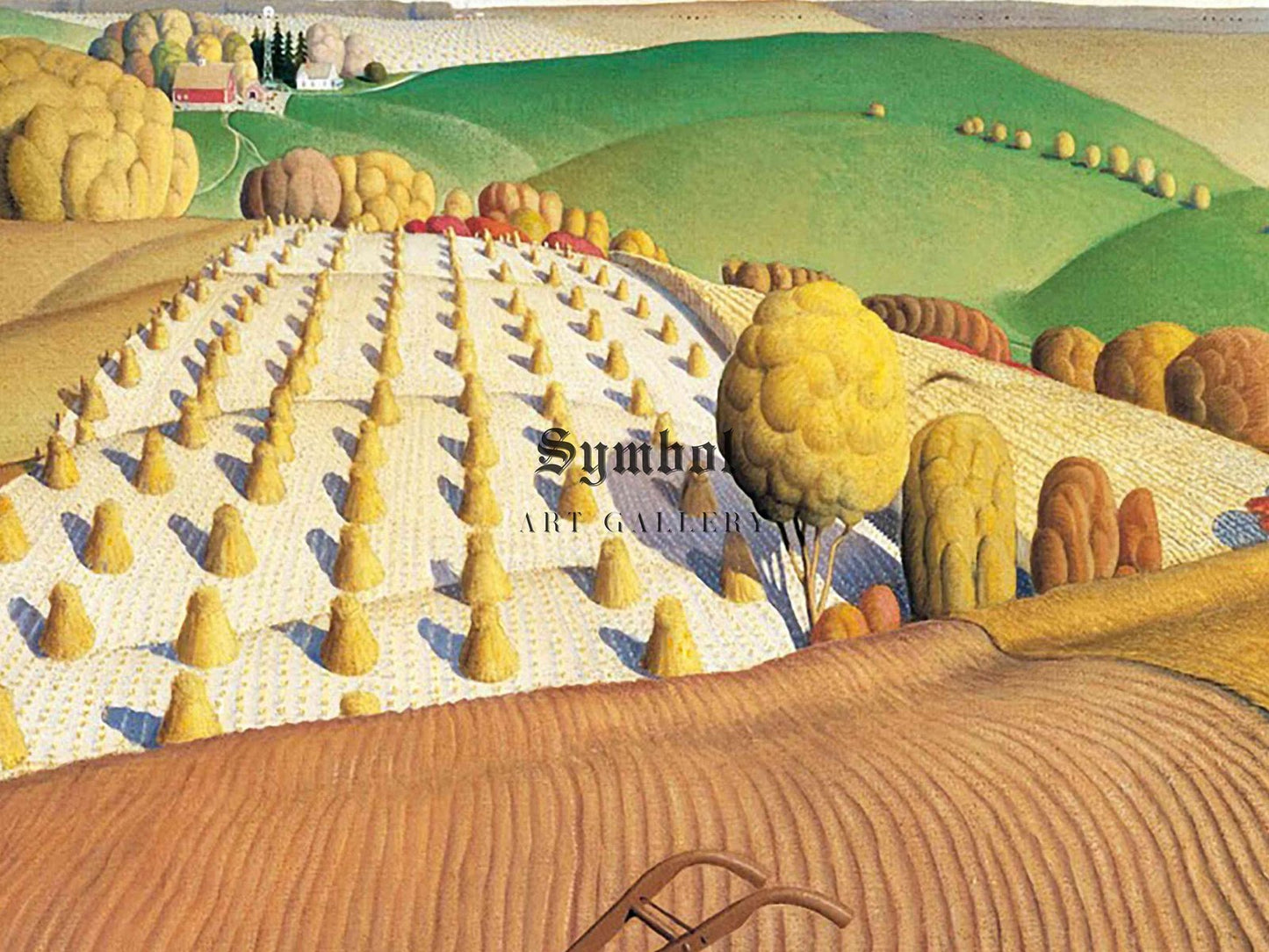 Fall Plowing by Grant Wood, 1931, Art Deco and American Modernism, fine art print