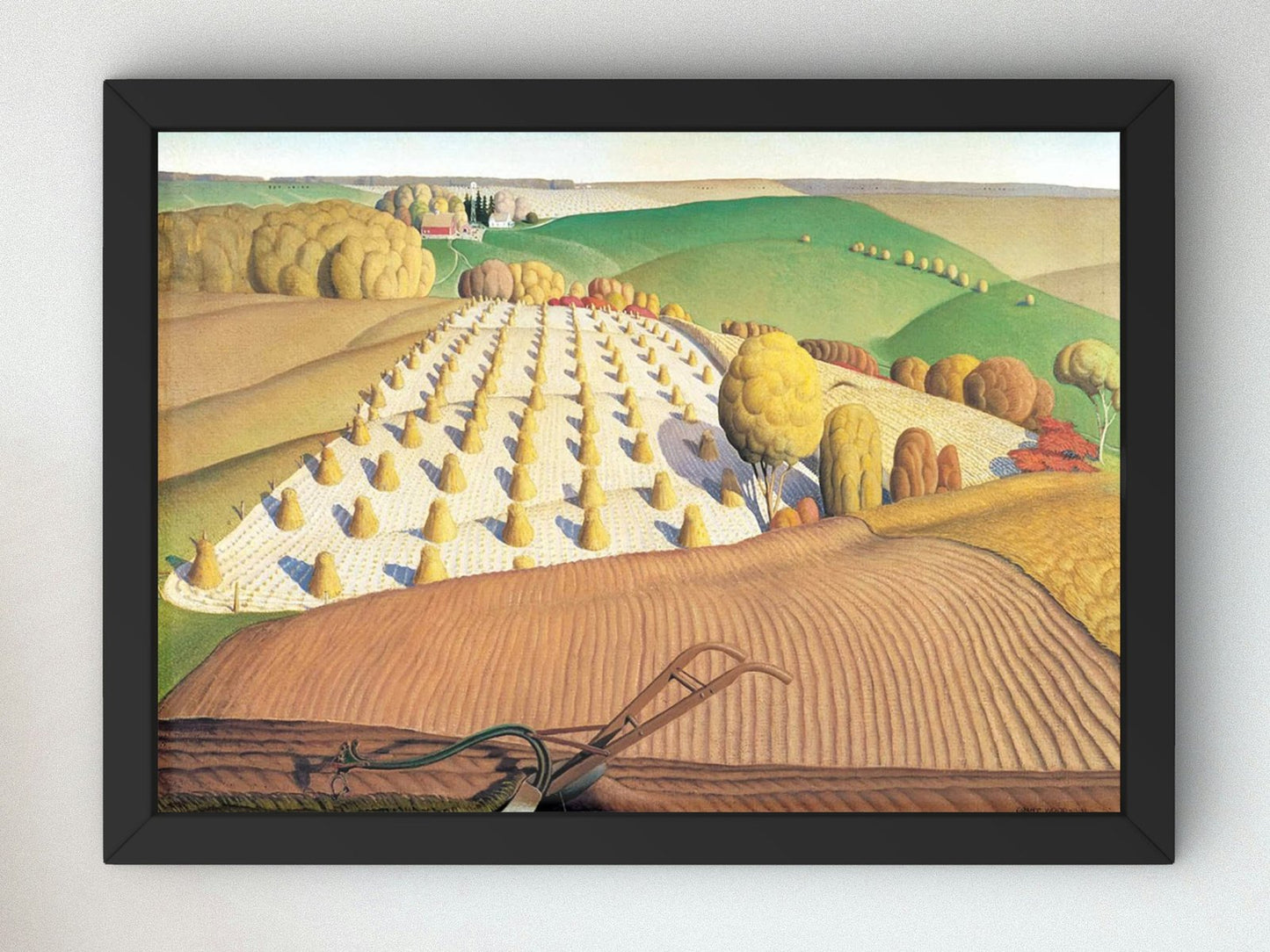 Fall Plowing by Grant Wood, 1931, Art Deco and American Modernism, fine art print