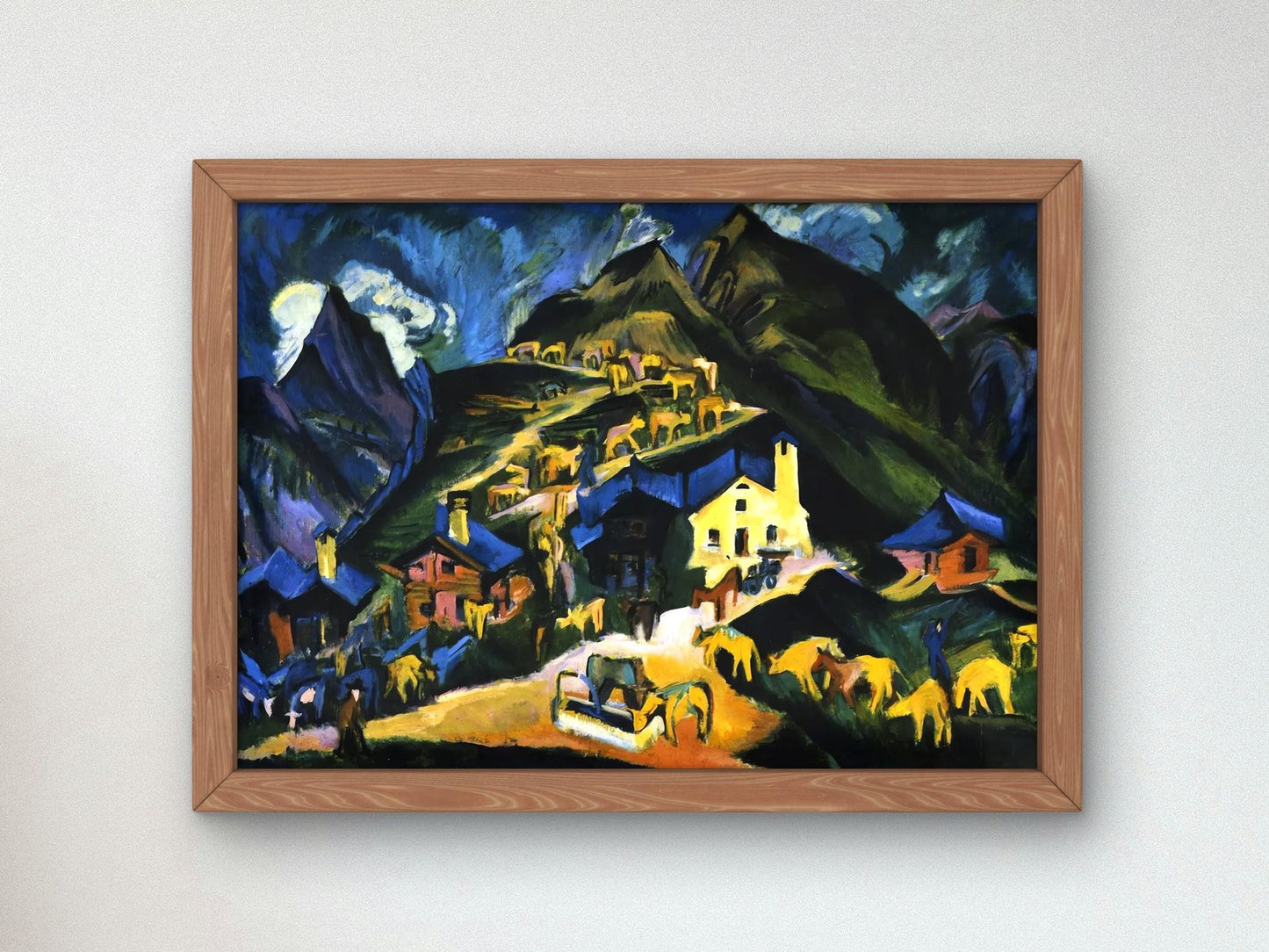 Farmers Driving Cattle to an Alpine Pasture by Ernst Ludwig Kirchner, 1918, Expressionism and Fauvism, fine art print