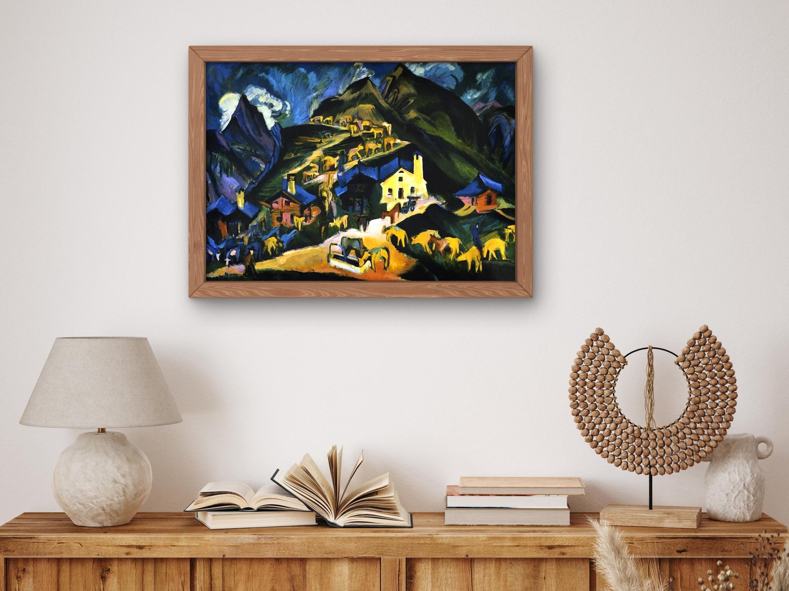 Farmers Driving Cattle to an Alpine Pasture by Ernst Ludwig Kirchner, 1918, Expressionism and Fauvism, fine art print